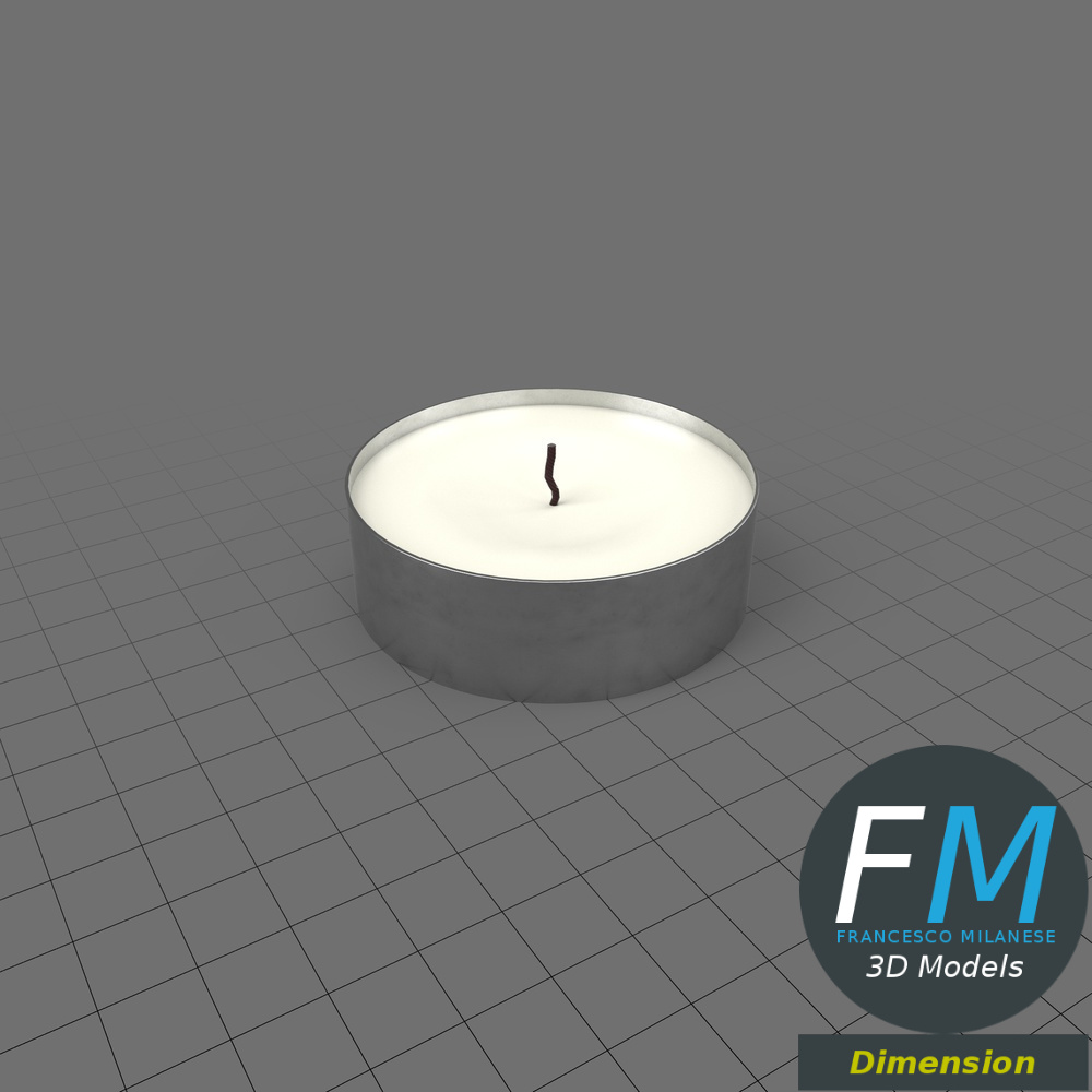 Tealight candle Adobe Dimension 3D Model