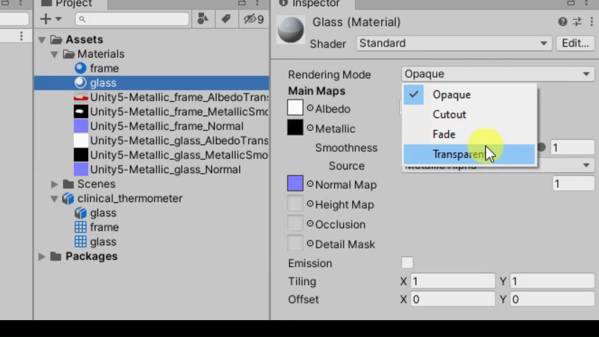 How to switch to Materials Legacy mode to manually assign Textures to Materials in Unity - 8