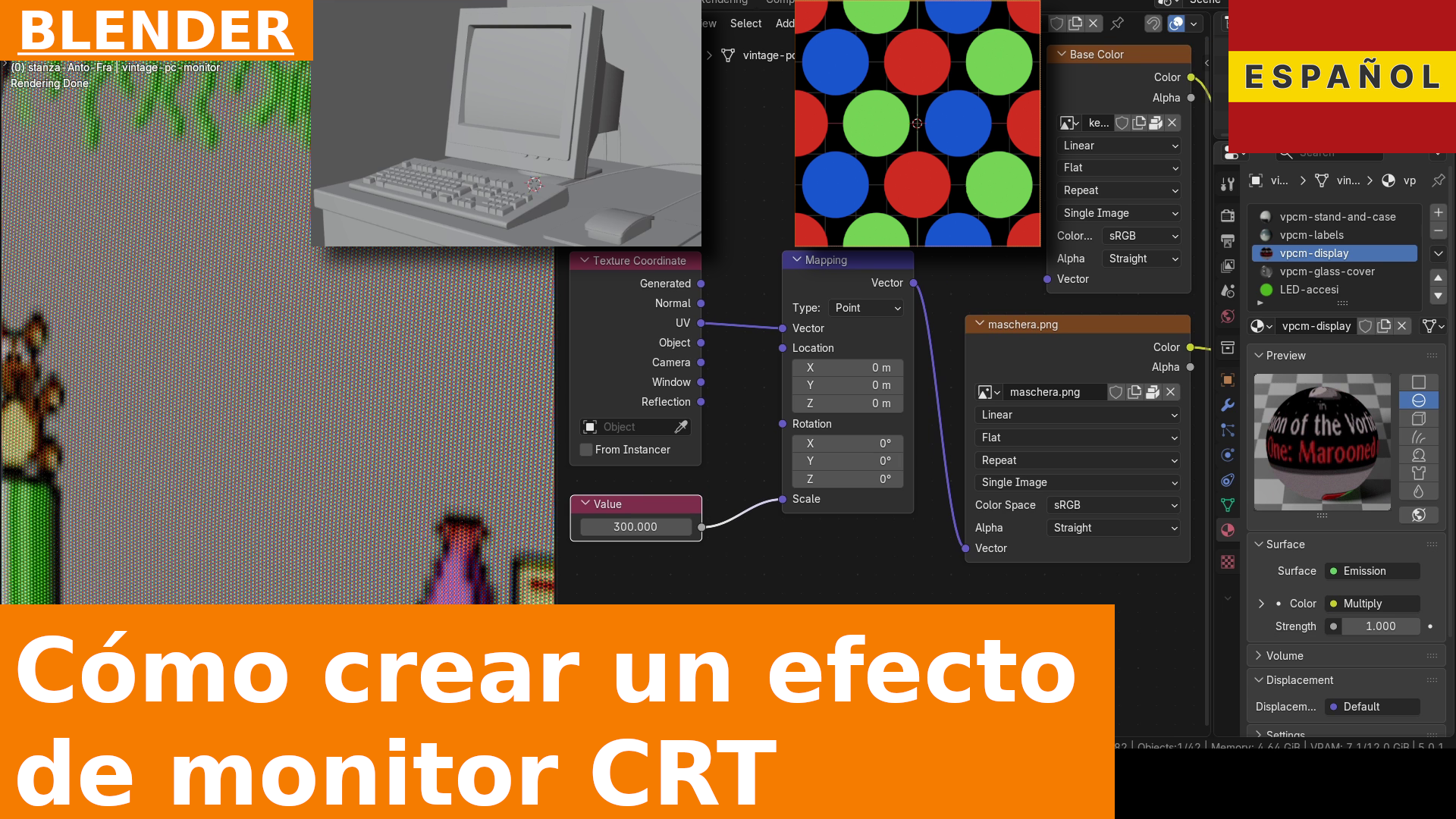 Cómo crear un efecto de monitor CRT en Blender | Tutorial