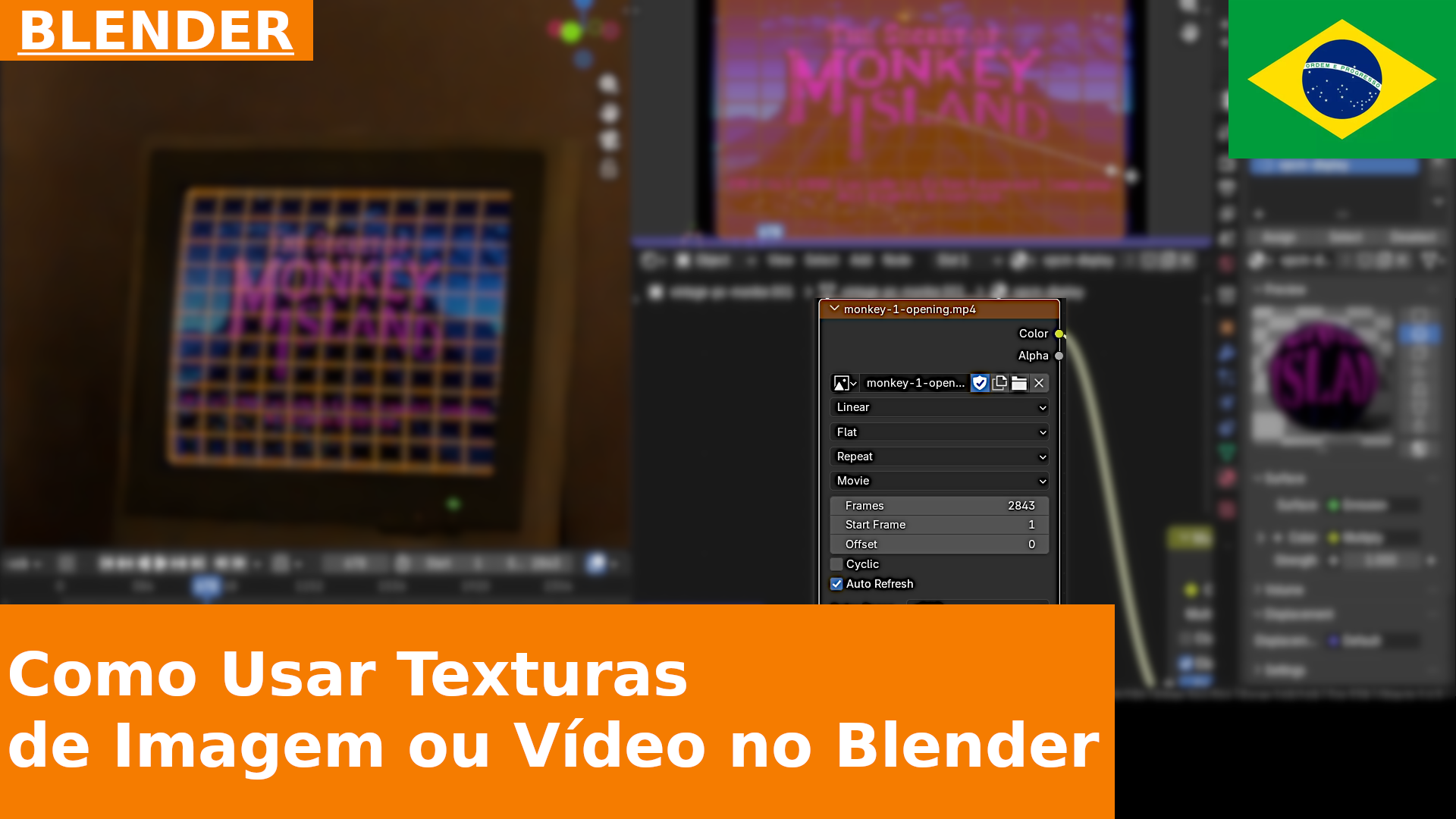 Como Usar Texturas de Imagem ou Vídeo no Blender | Tutorial