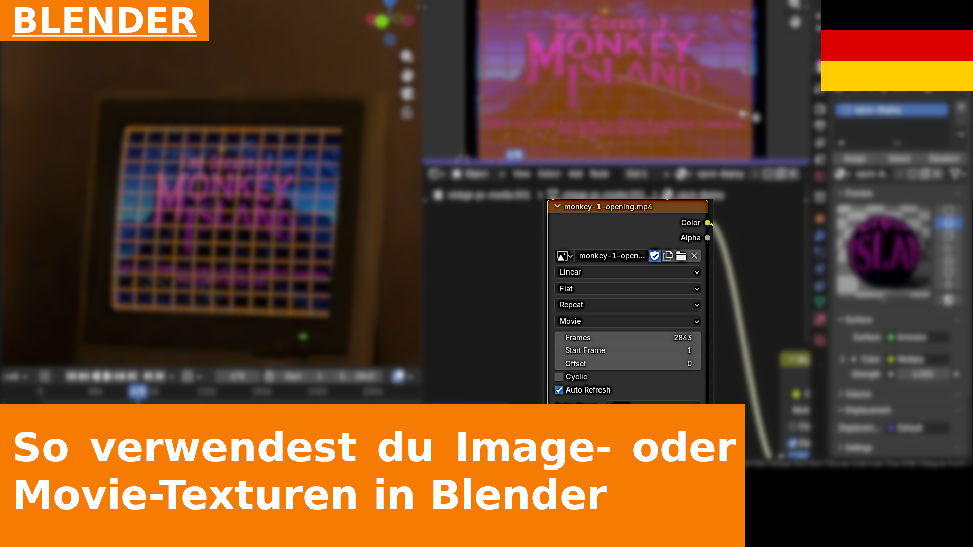 So verwendest du Image- oder Movie-Texturen in Blender | Tutorial