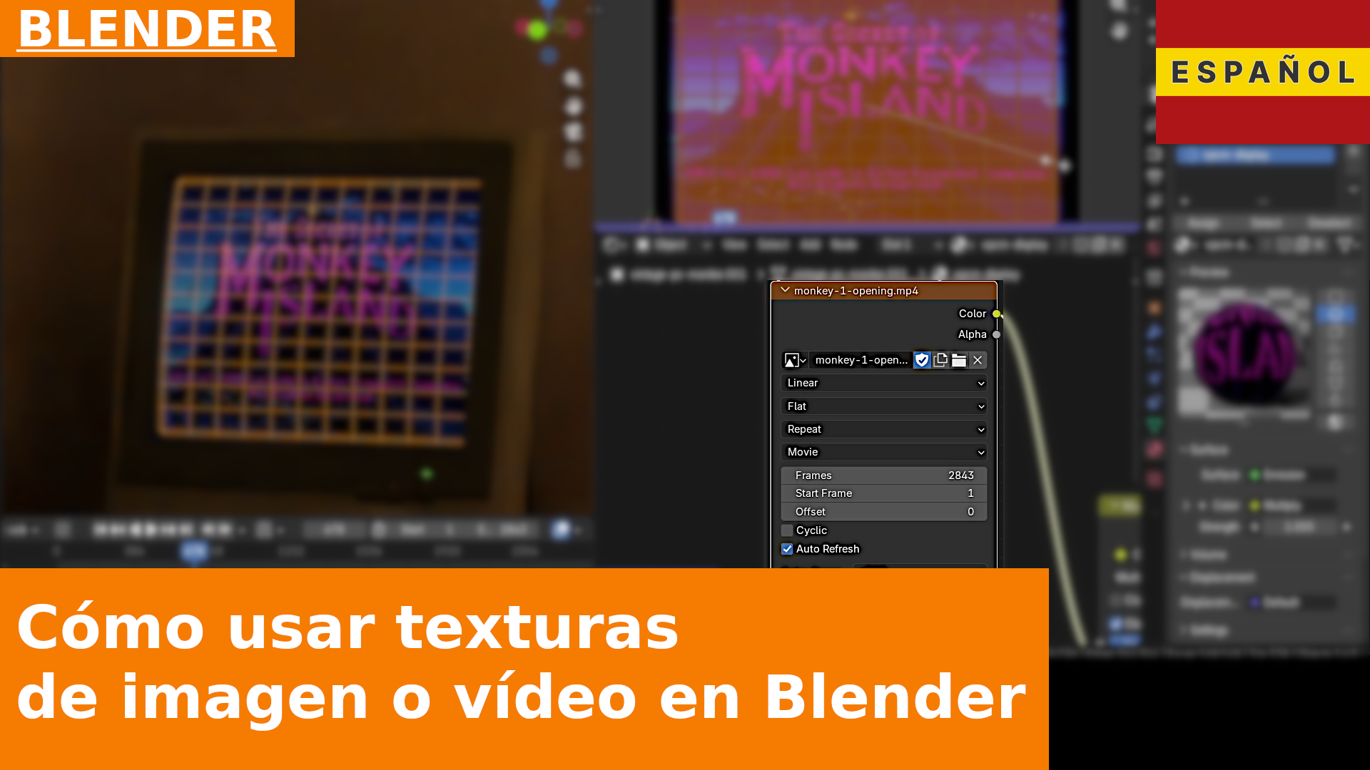 Cómo usar texturas de imagen o vídeo en Blender | Tutorial