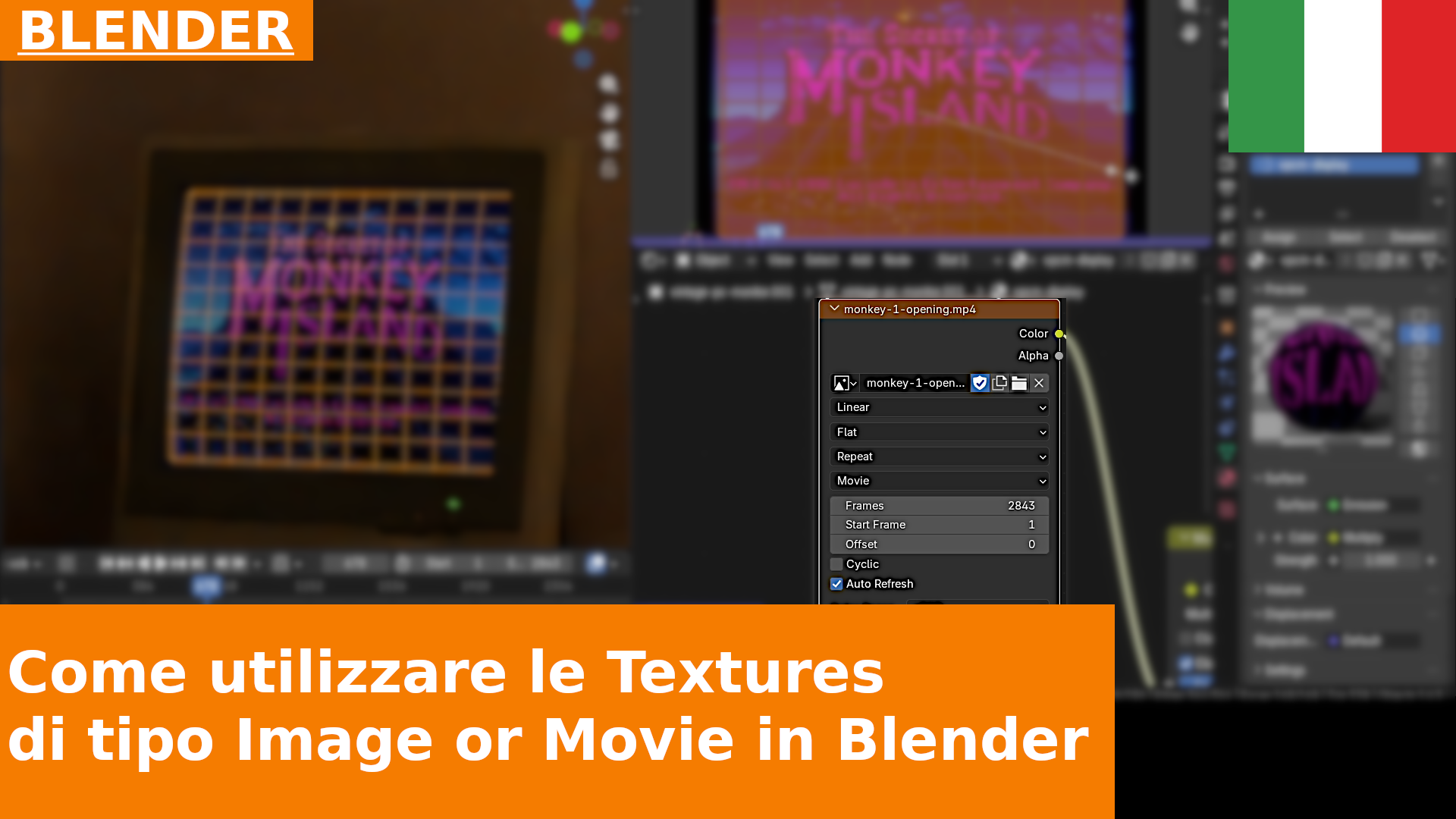 Come utilizzare le Textures di tipo Movie in Blender | Tutorial