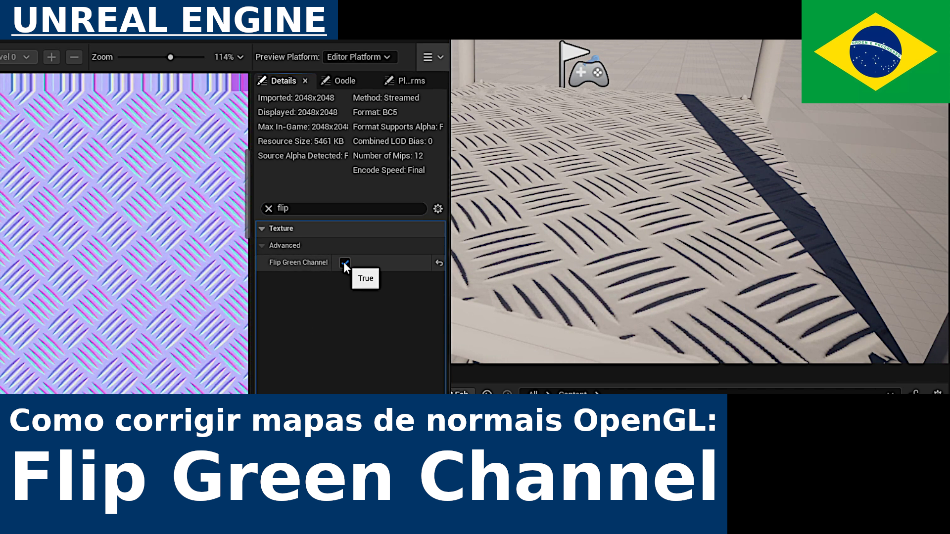Como Corrigir Normal Maps OpenGL no Unreal Engine 5 | Tutorial para Inverter o Green Channel