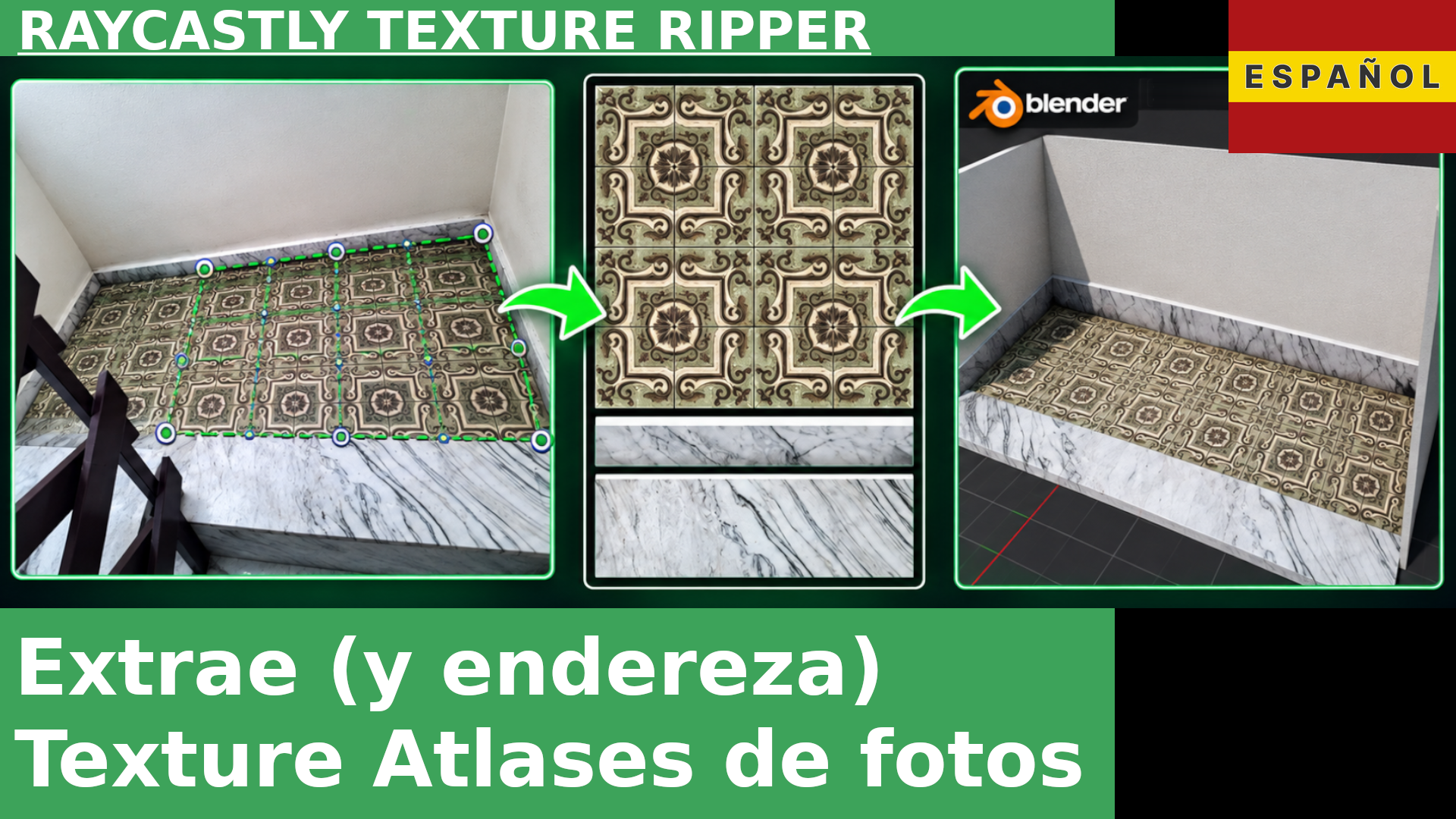 Extraer (y enderezar) atlas de texturas de fotos con Raycastly Texture Ripper