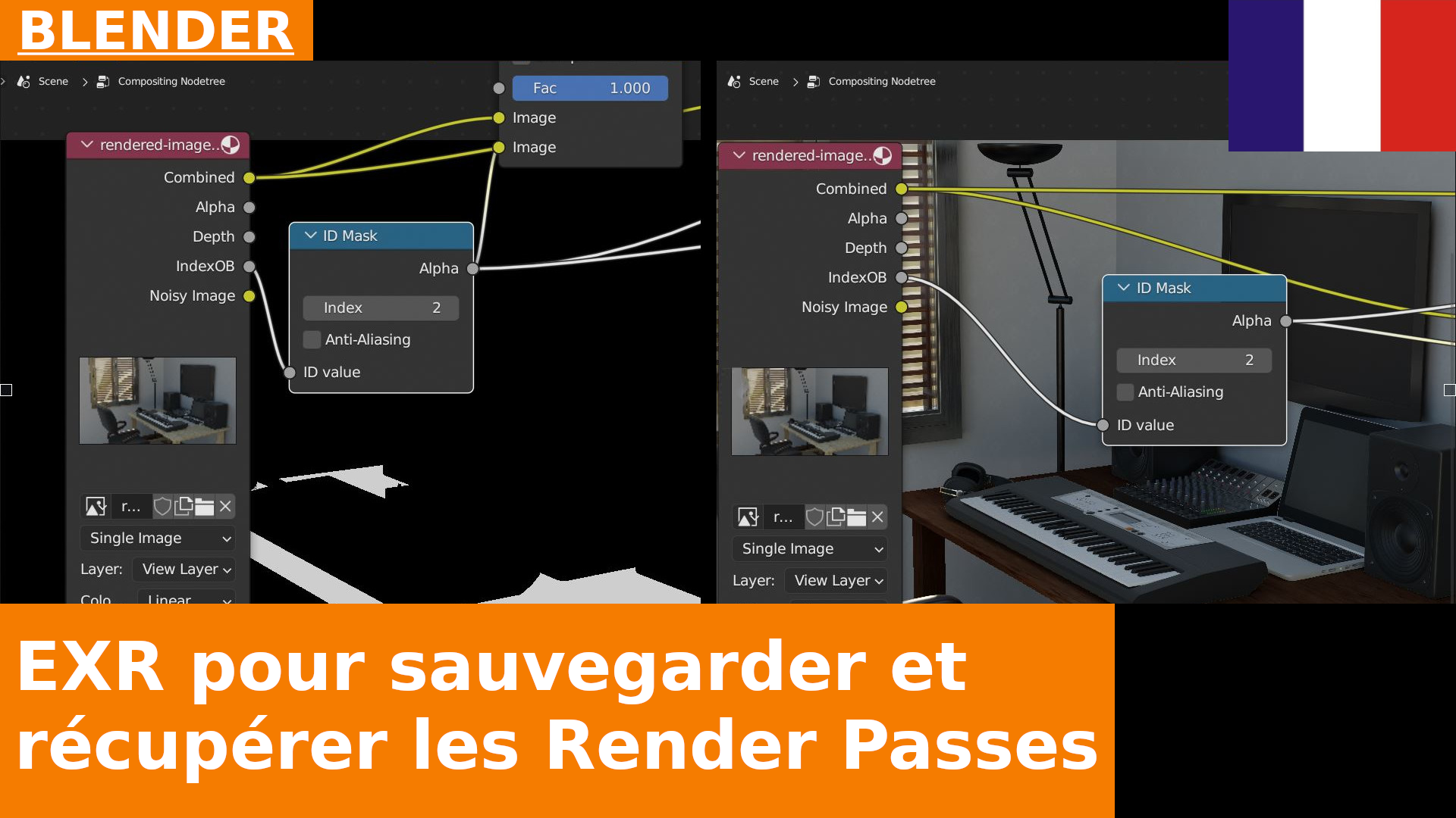 BLENDER - Compositing - Comment enregistrer et récupérer les Render Passes dans un fichier EXR pour des post-productions ultérieures