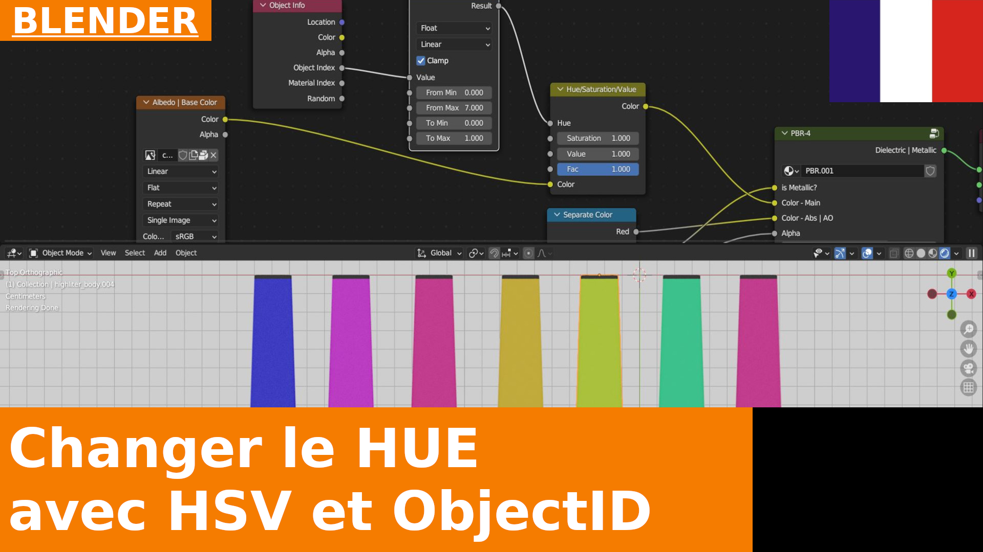 BLENDER - Un seul Material, une seule Texture, plusieurs couleurs avec Object ID