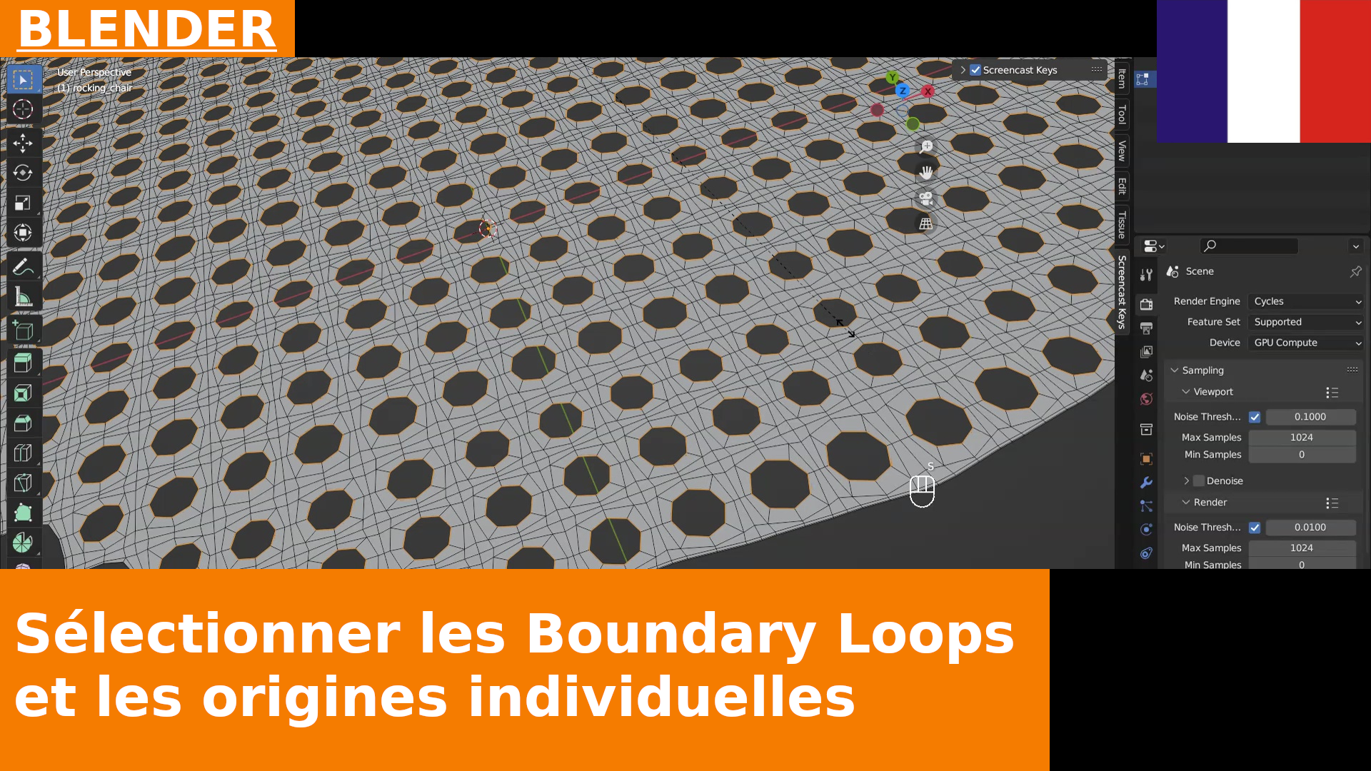 BLENDER - Select Boundary Loop et Individual Origins