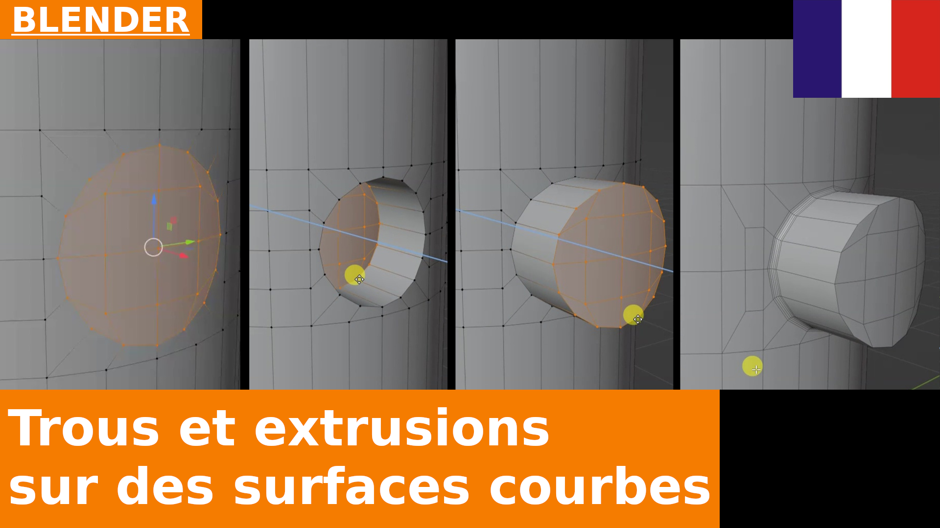 Comment créer des trous ou des extrusions sur des surfaces courbes dans Blender avec LoopTools Circle | Tutoriel