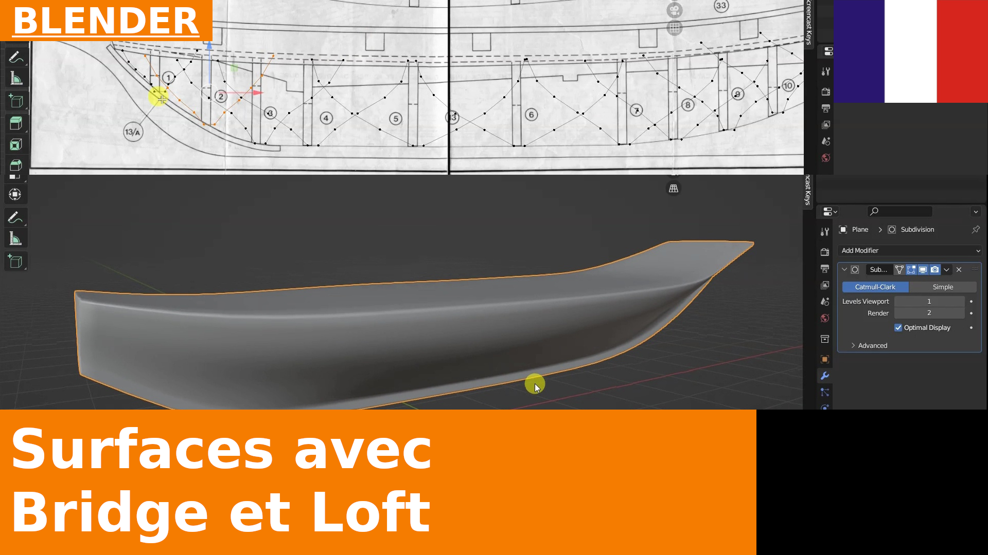 BLENDER - Utilisation de Bridge pour connecter des sections et des profils (Lofting, Skinning)