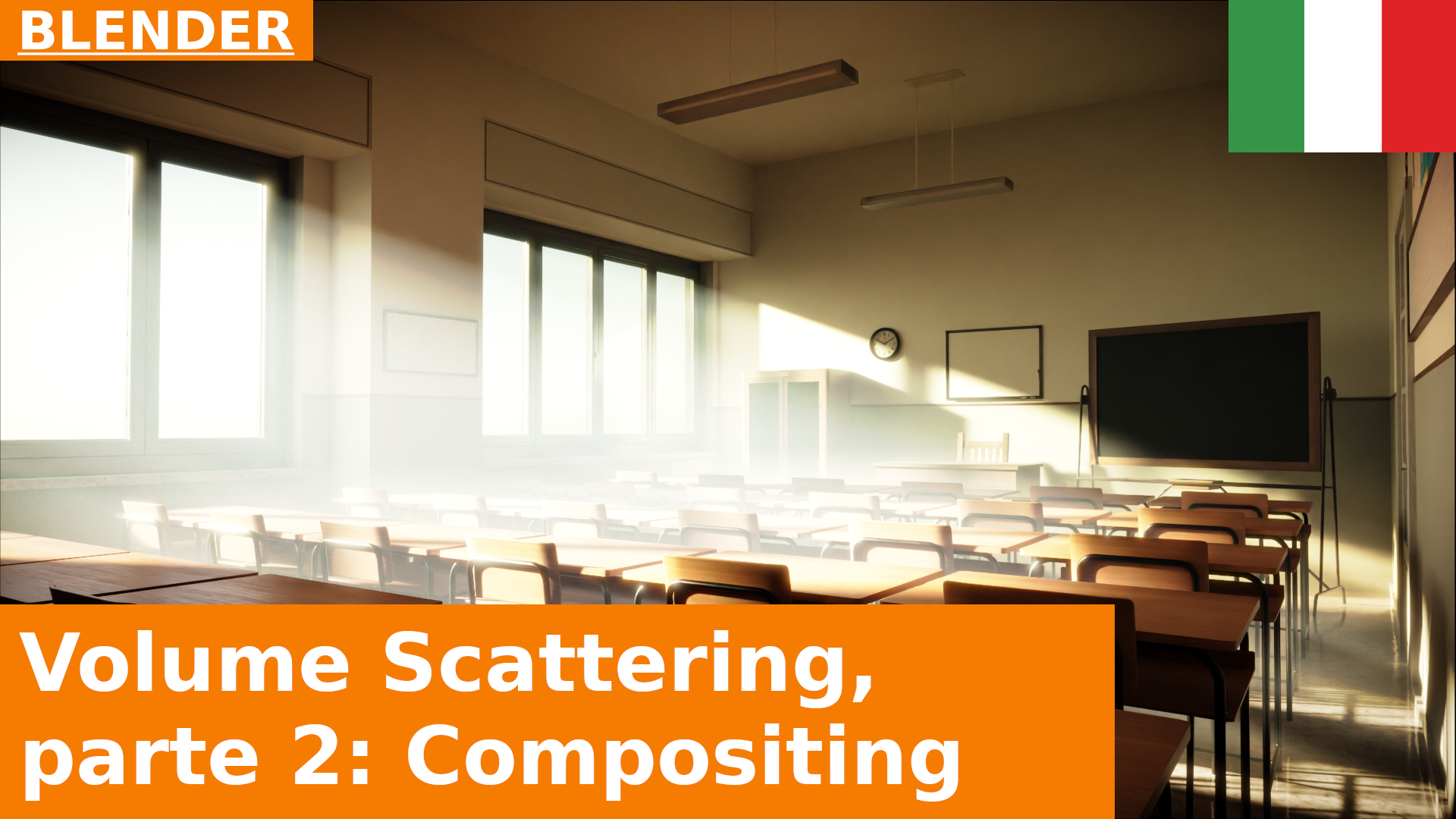 BLENDER - The Classroom, part 2: Post-Production Nodes Compositing