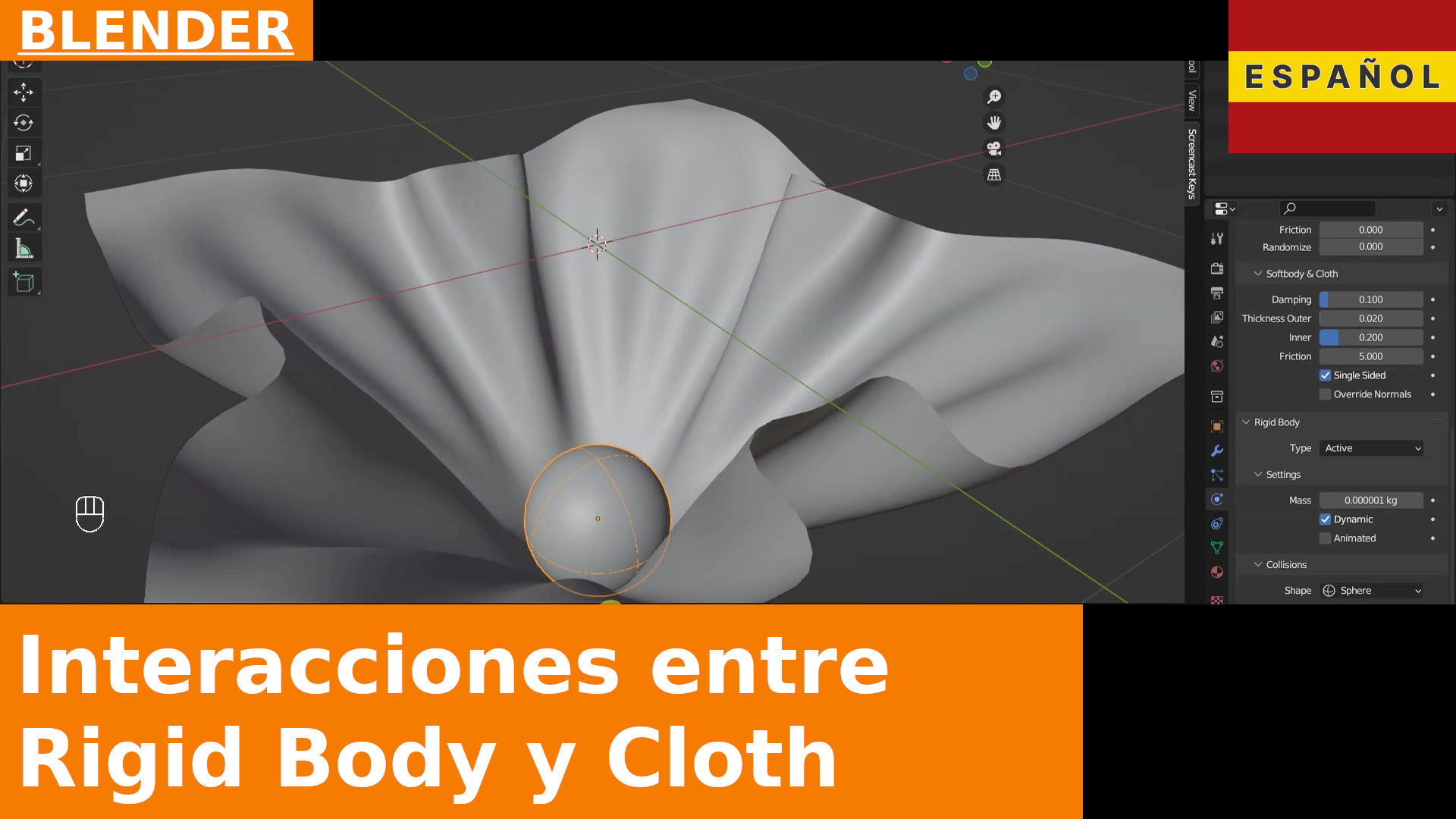 BLENDER - Cómo hacer que los cuerpos rígidos interactúen con objetos de tela