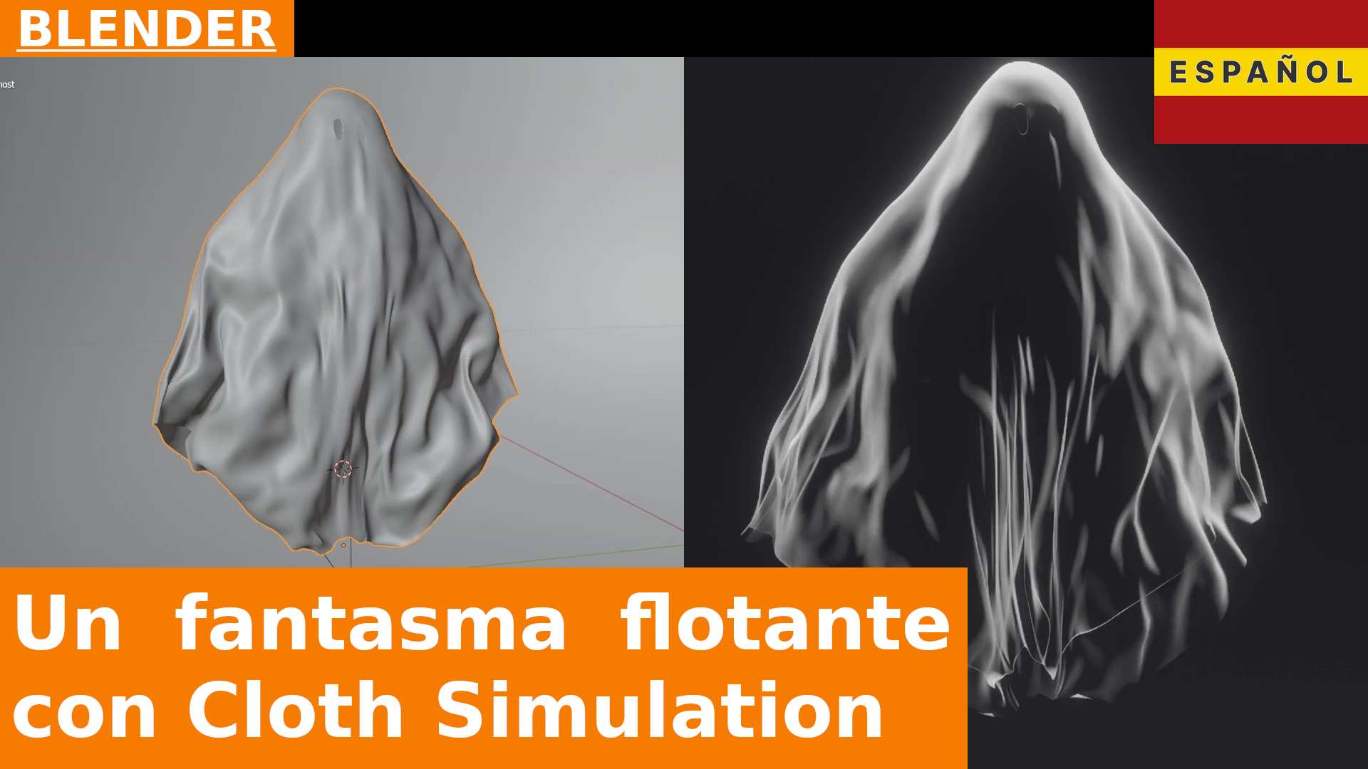 Blender - Animación de simulación de tela (Cloth) con un campo de fuerza y Weight Painting