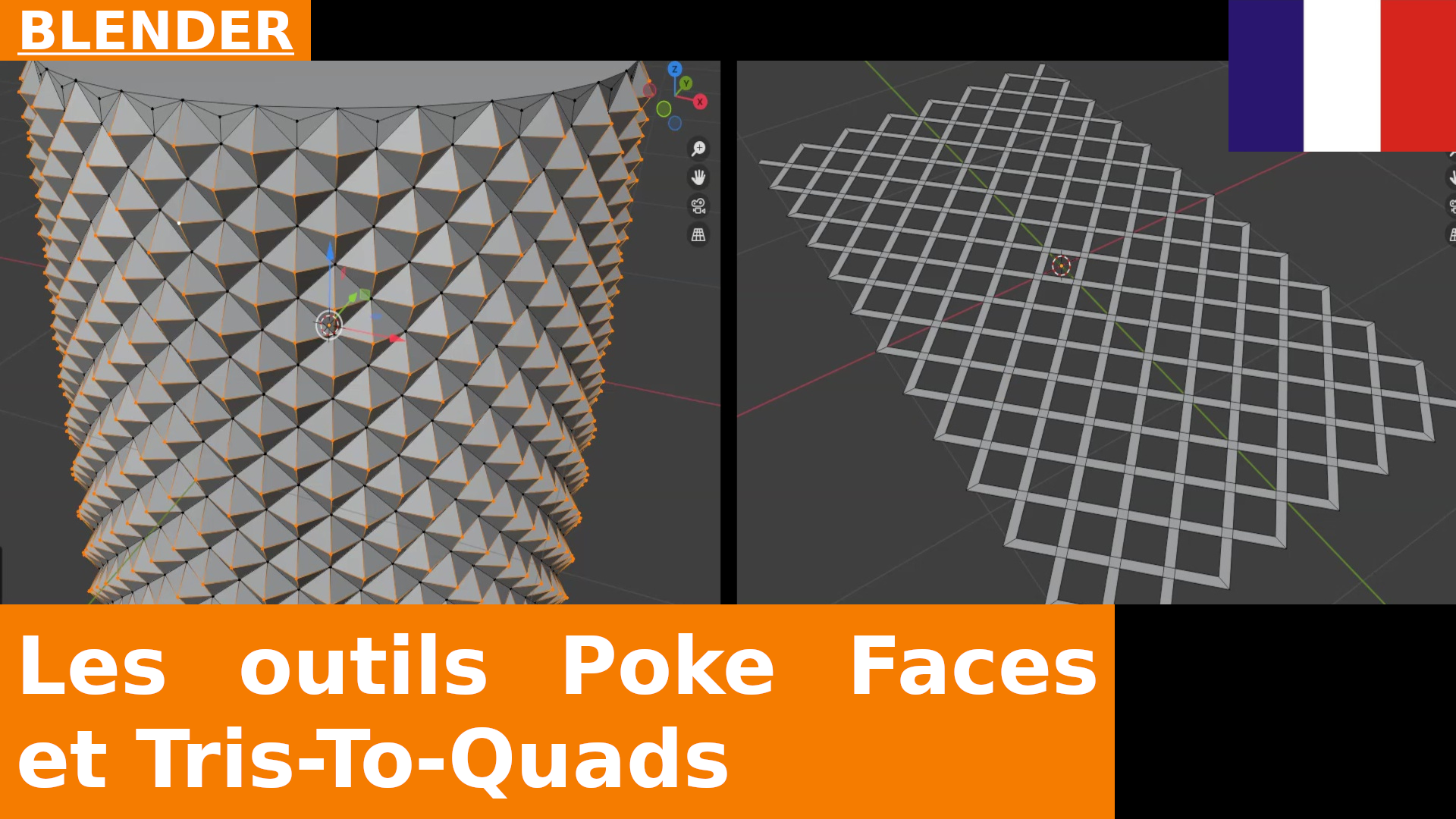 Bases de modélisation avec Blender 4.1 - L’astuce Poke Faces + Tris-to-Quads pour le moletage (et plus encore...)