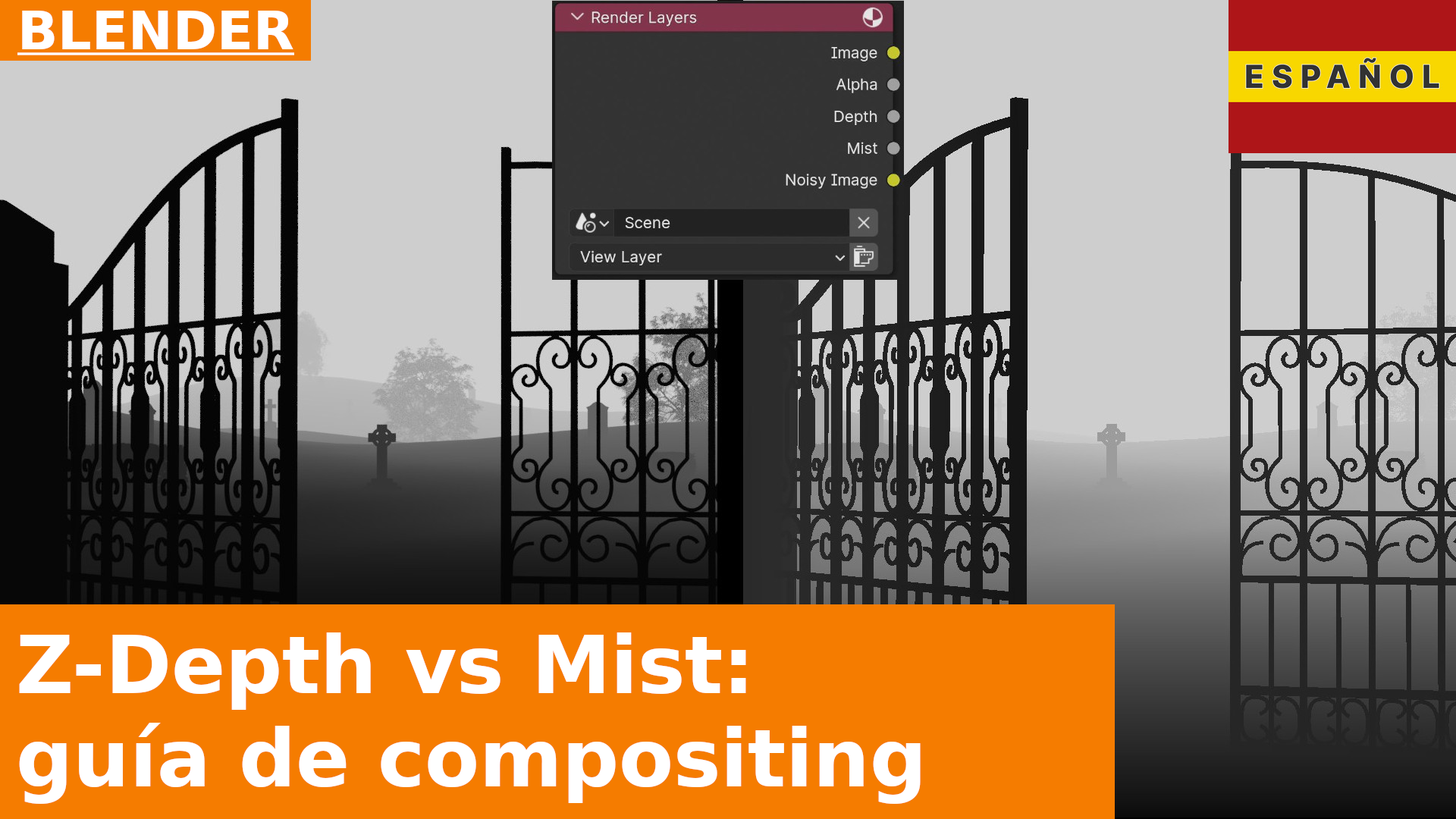 Guía de Render Passes Z-Depth vs Mist | Blender 4.1 Nodes Compositing