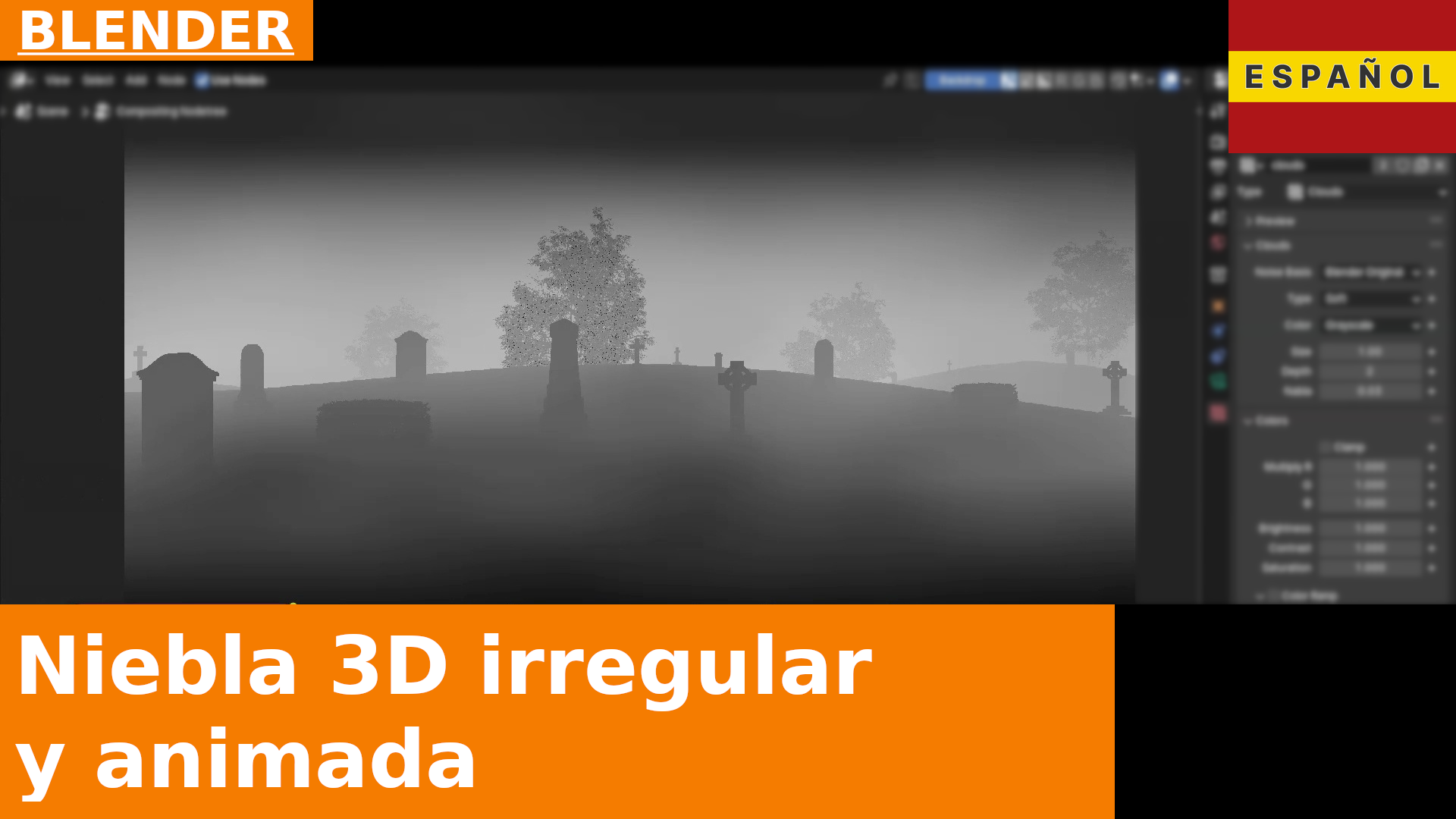 Máscara 3D de niebla (fog) irregular y animada en Compositing con texturas procedurales en Blender 4.1