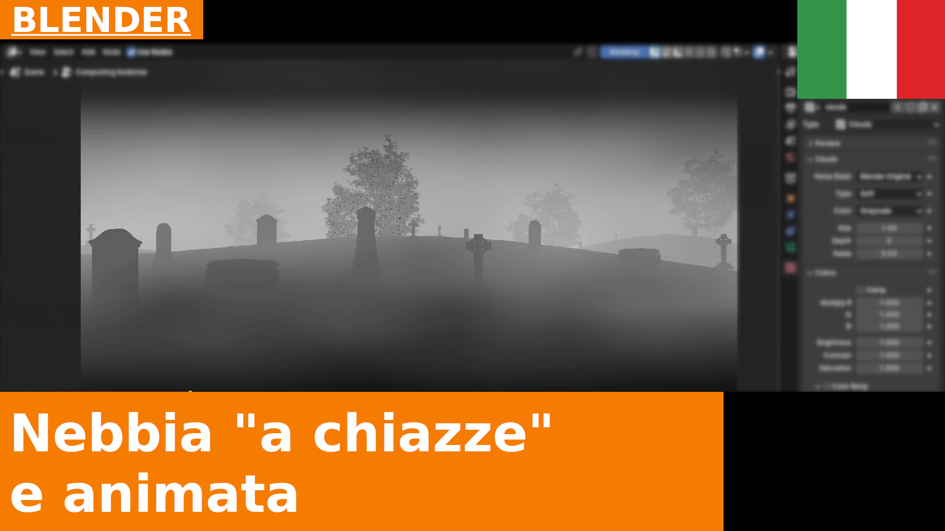 Foschia 3D a chiazze e animata in Compositing, mediante Textures Procedurali