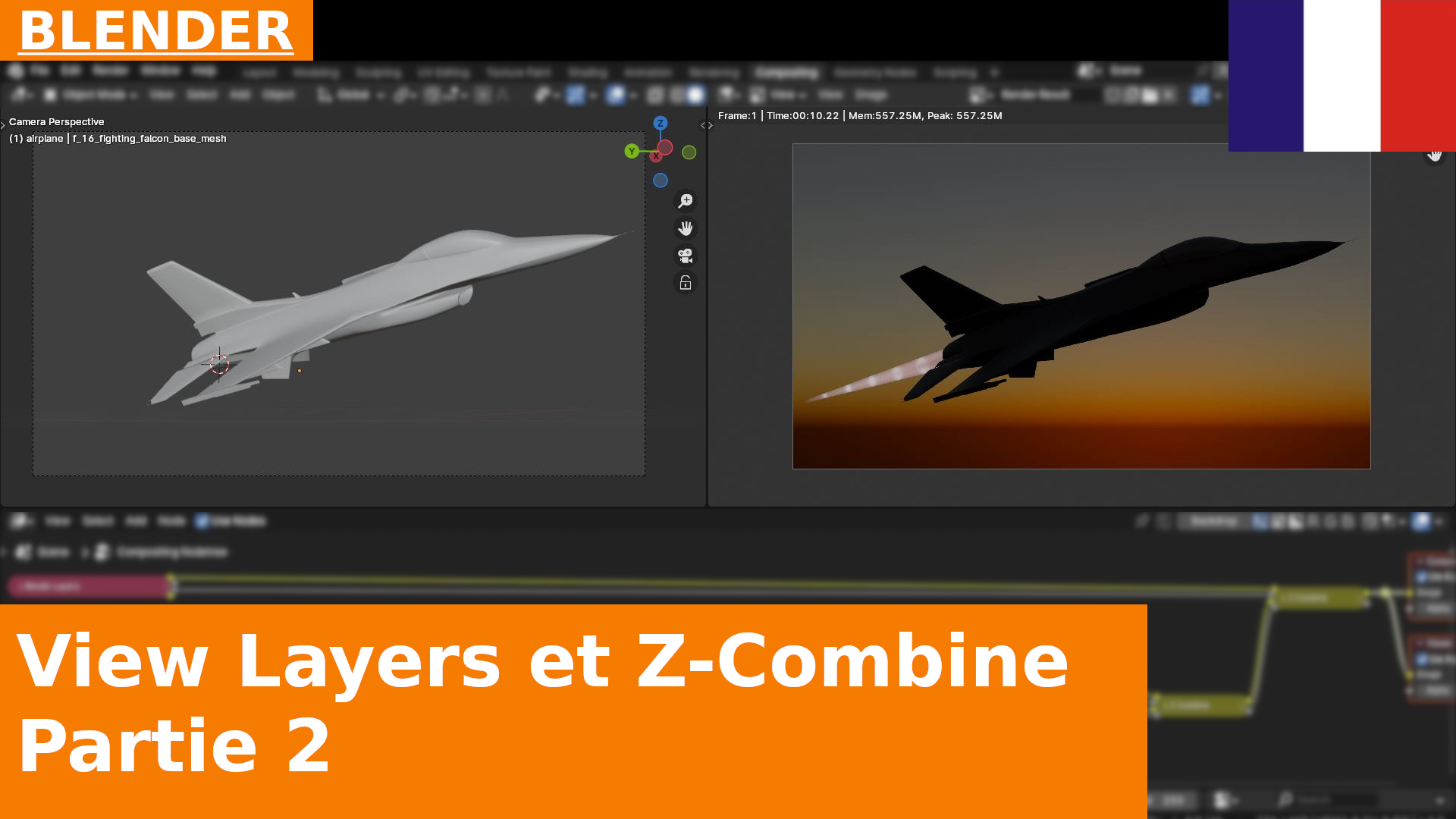 Addendum du tutoriel View Layers & Z-Combine : after burners | Compositing dans Blender 4.1