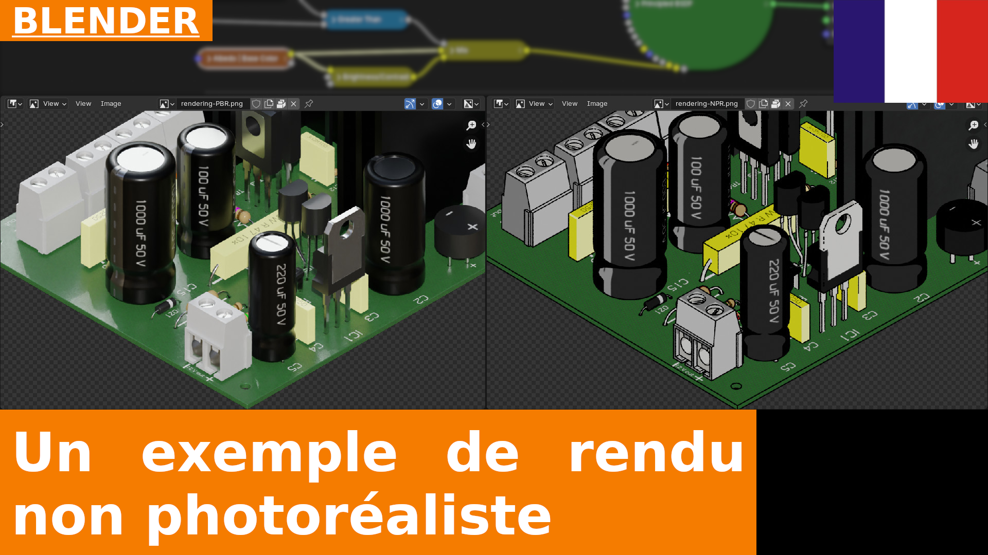 BLENDER - Une configuration simple pour le rendu NPR d’un circuit électronique