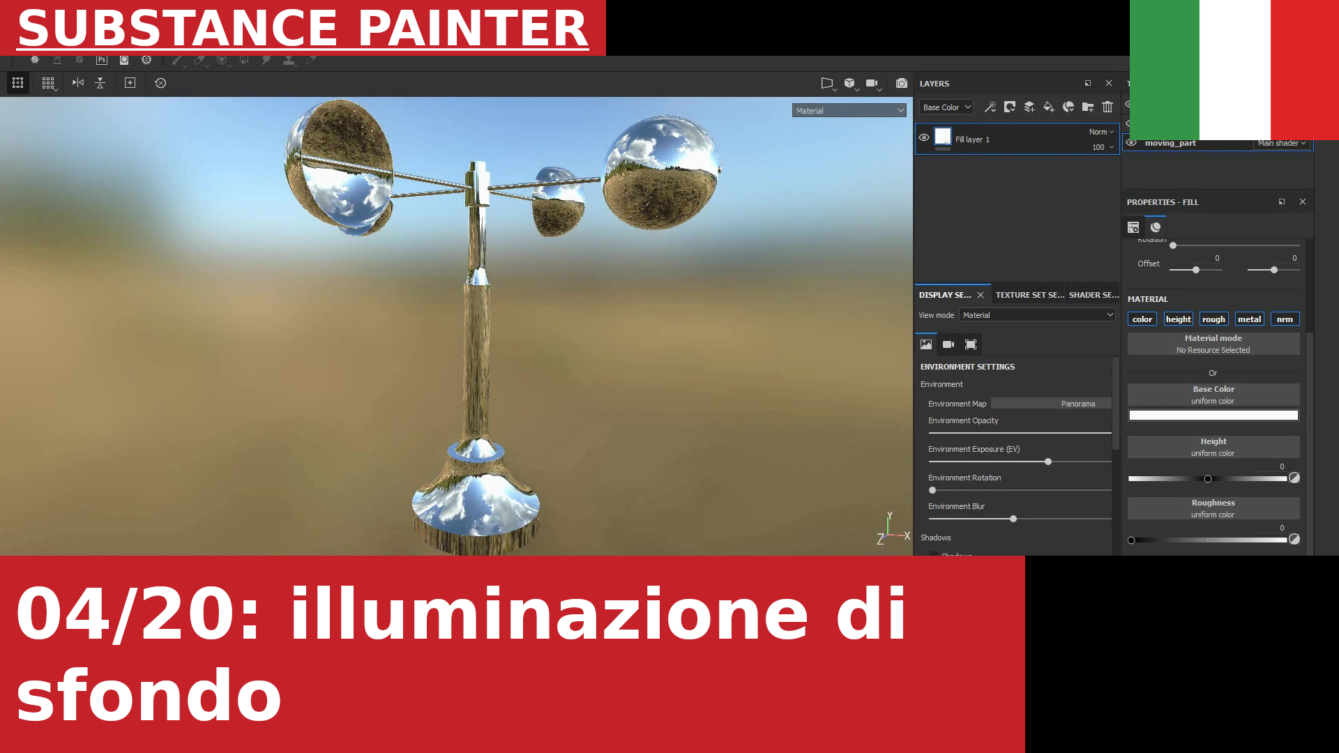Substance Painter: cambiare immagine e direzione dell'illuminazione di sfondo