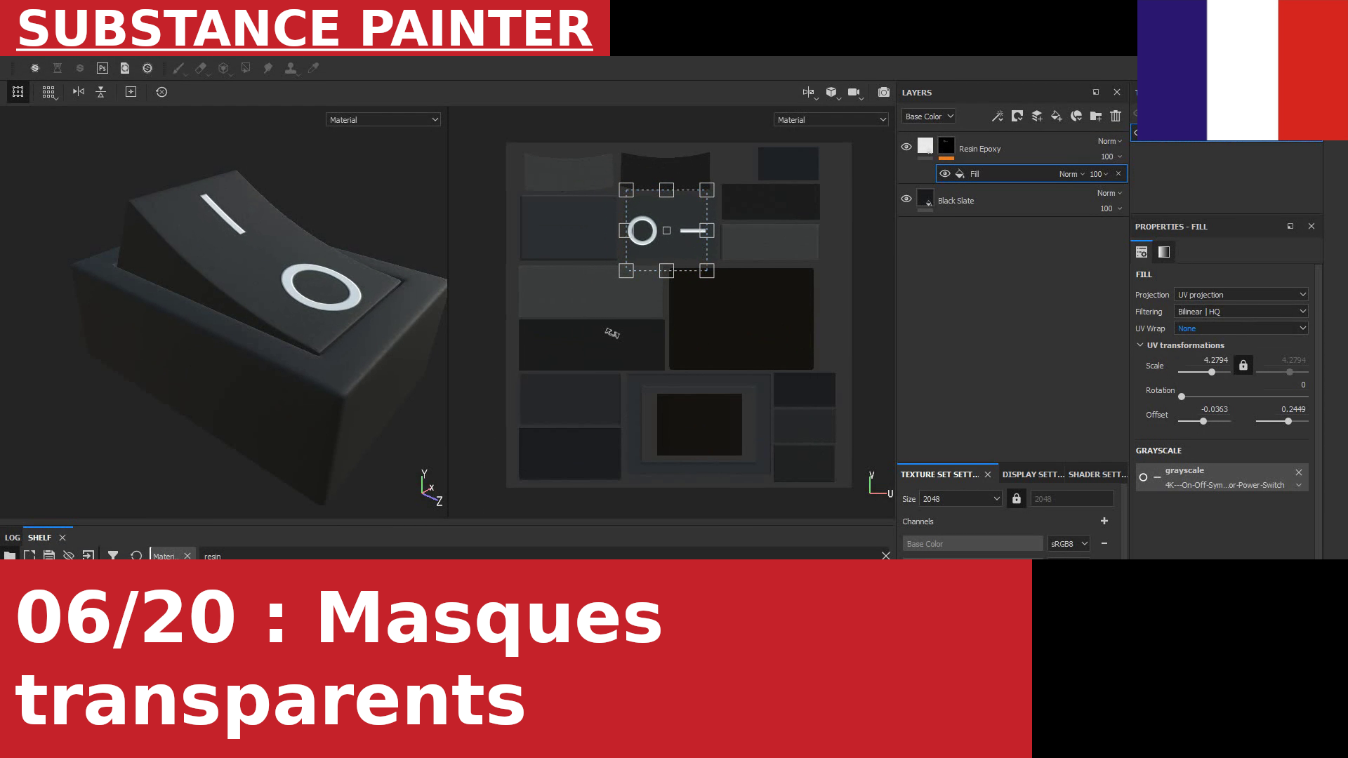 Substance Painter - Comment importer et mapper une texture avec transparence et l’utiliser comme masque