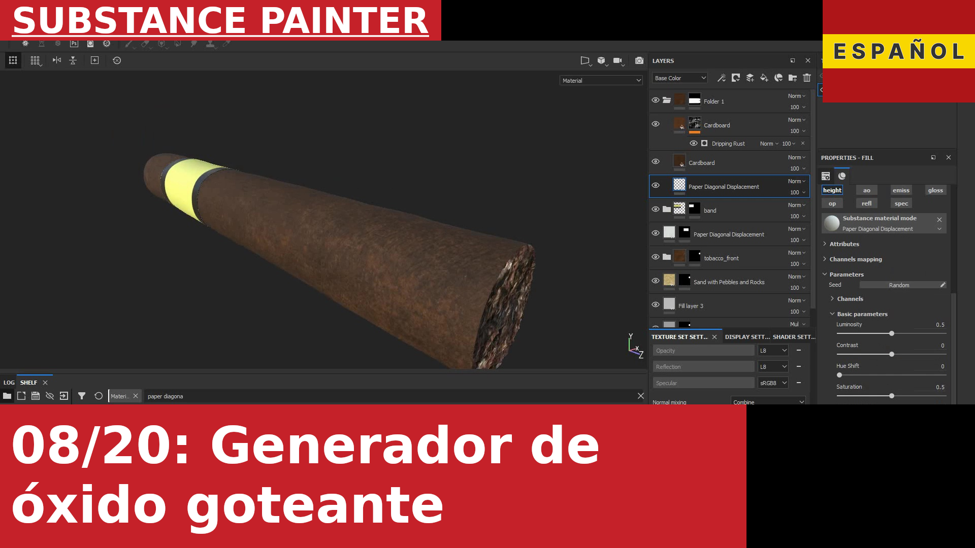 Substance Painter: Un material con efecto de manchas usando el generador Dripping Rust
