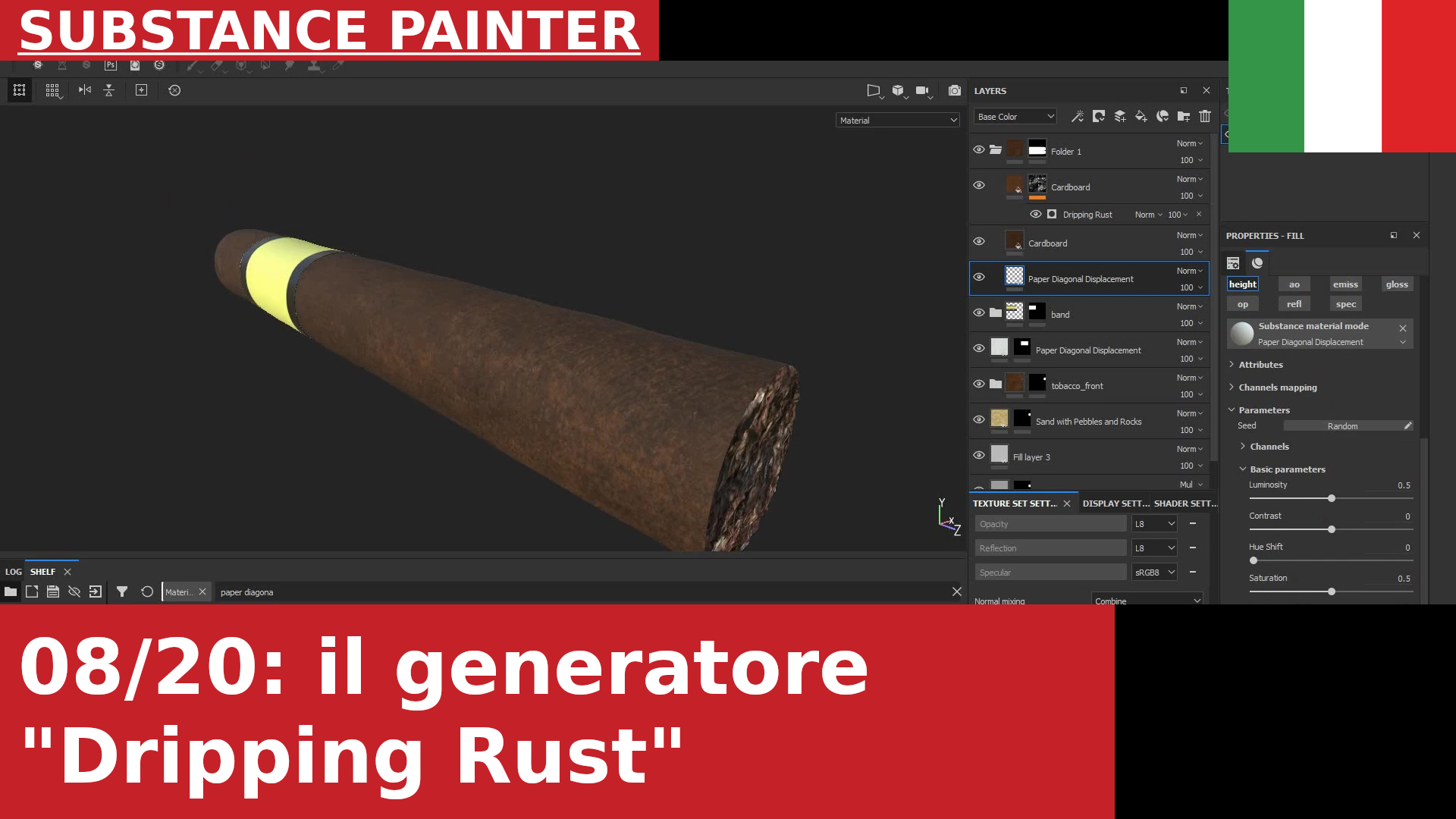 Substance Painter: un Material a chiazze con il generatore Dripping Rust