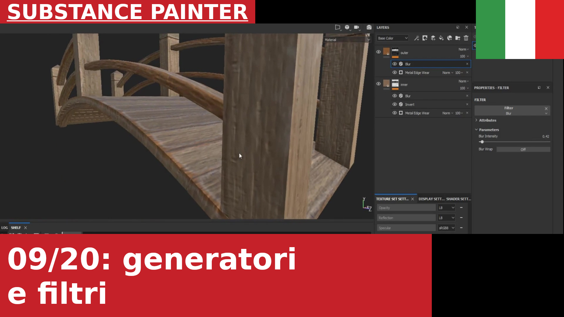 Substance Painter: utilizzare il generatore Edge e Filtri Invert e Blur per i bordi di un oggetto