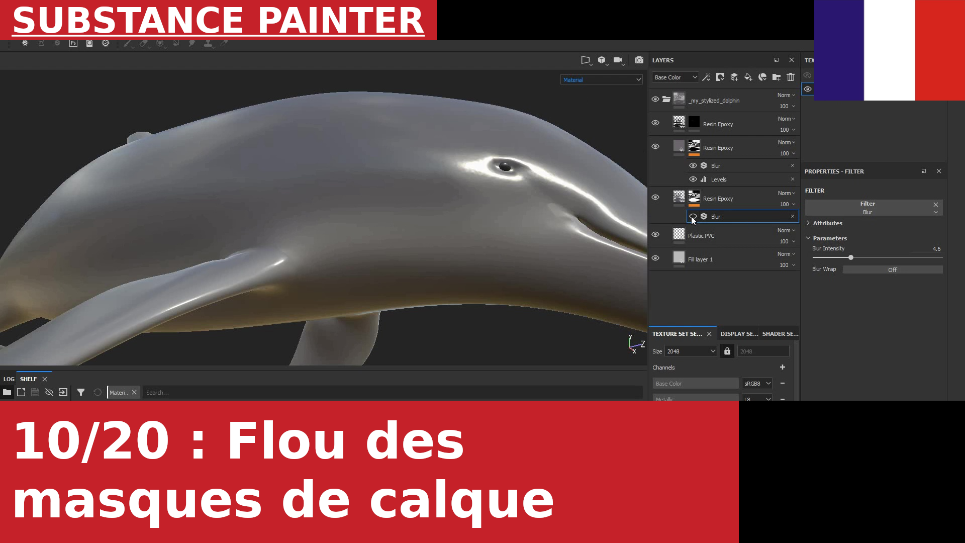 Substance Painter : flouter les masques de calque avec le filtre Blur