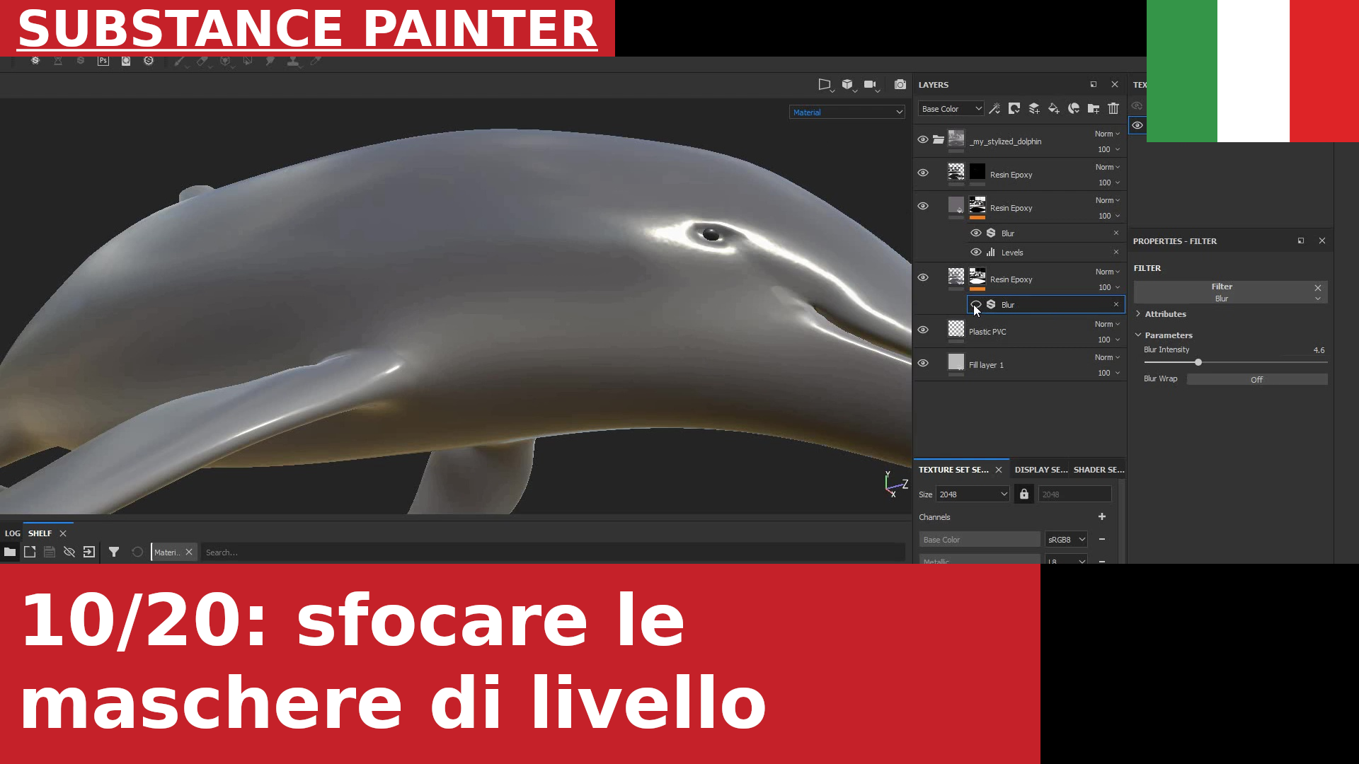 Substance Painter: sfocare le maschere di livello con il filtro Blur