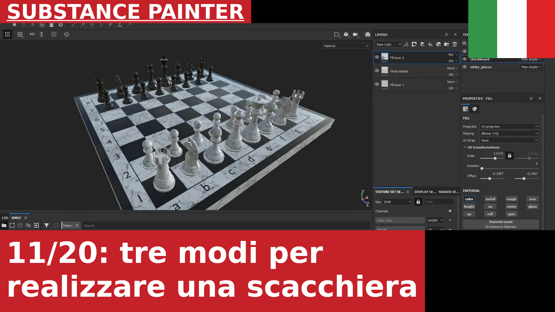 Substance Painter: tre metodi per realizzare una scacchiera: immagini, maschere e mappe procedurali