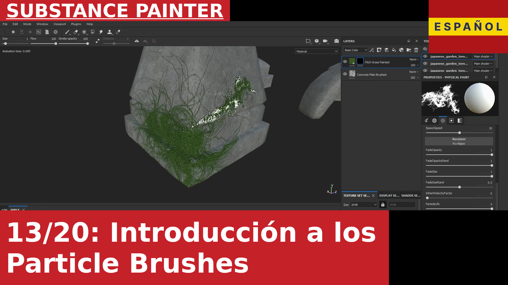 Substance Painter - Introducción a las partículas (Pinceles de partículas y efectos procedimentales)