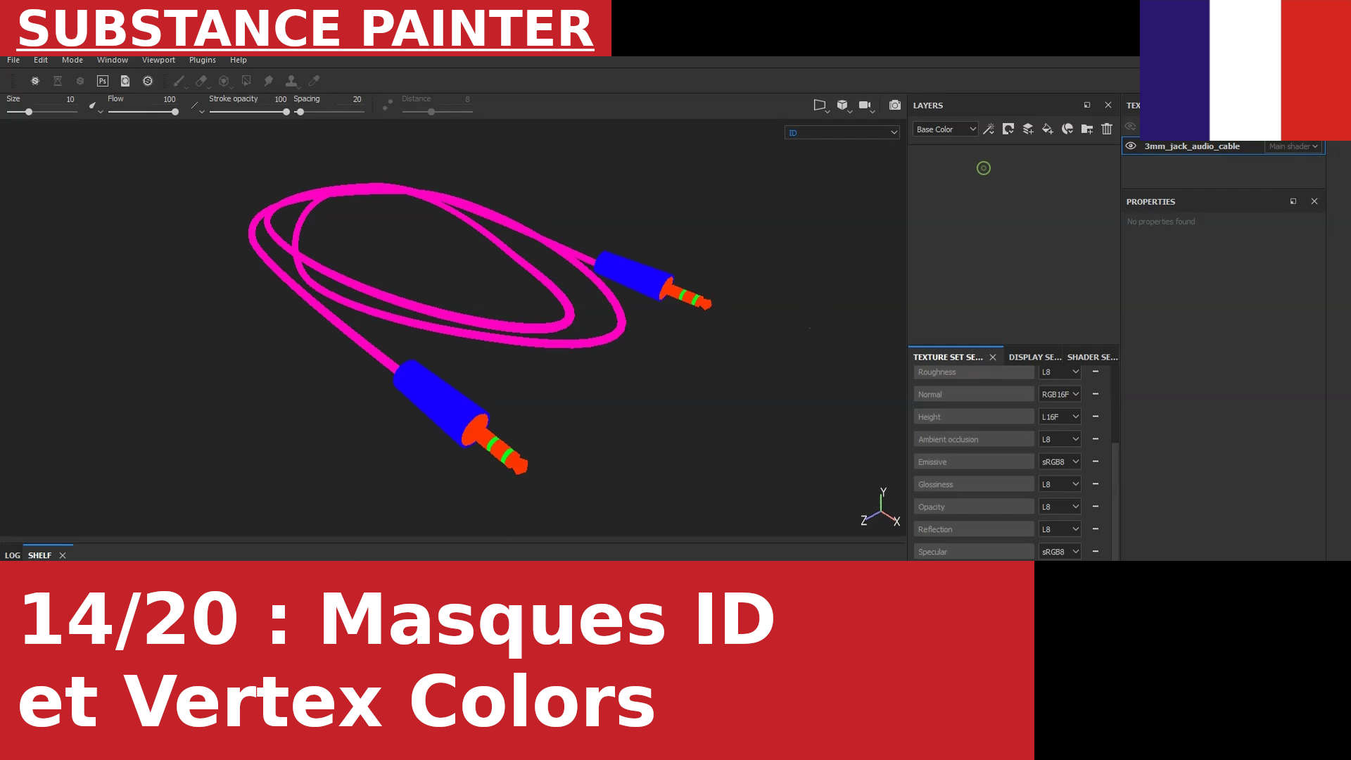 Substance Painter : Masques avec sélection par couleur et masque ID à partir des couleurs de sommets