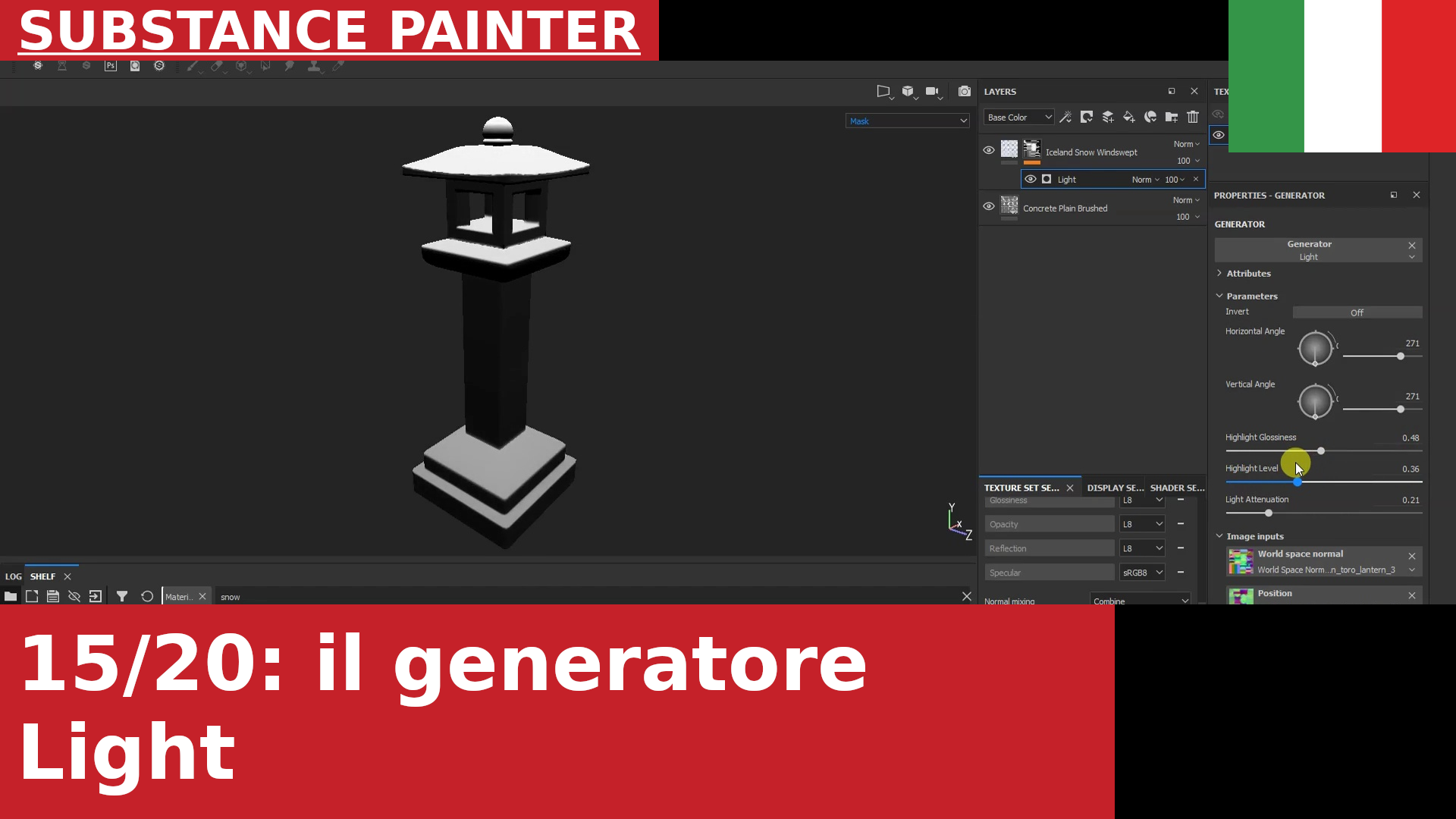Substance Painter: utilizzare il generatore Light per creare maschere direzionali