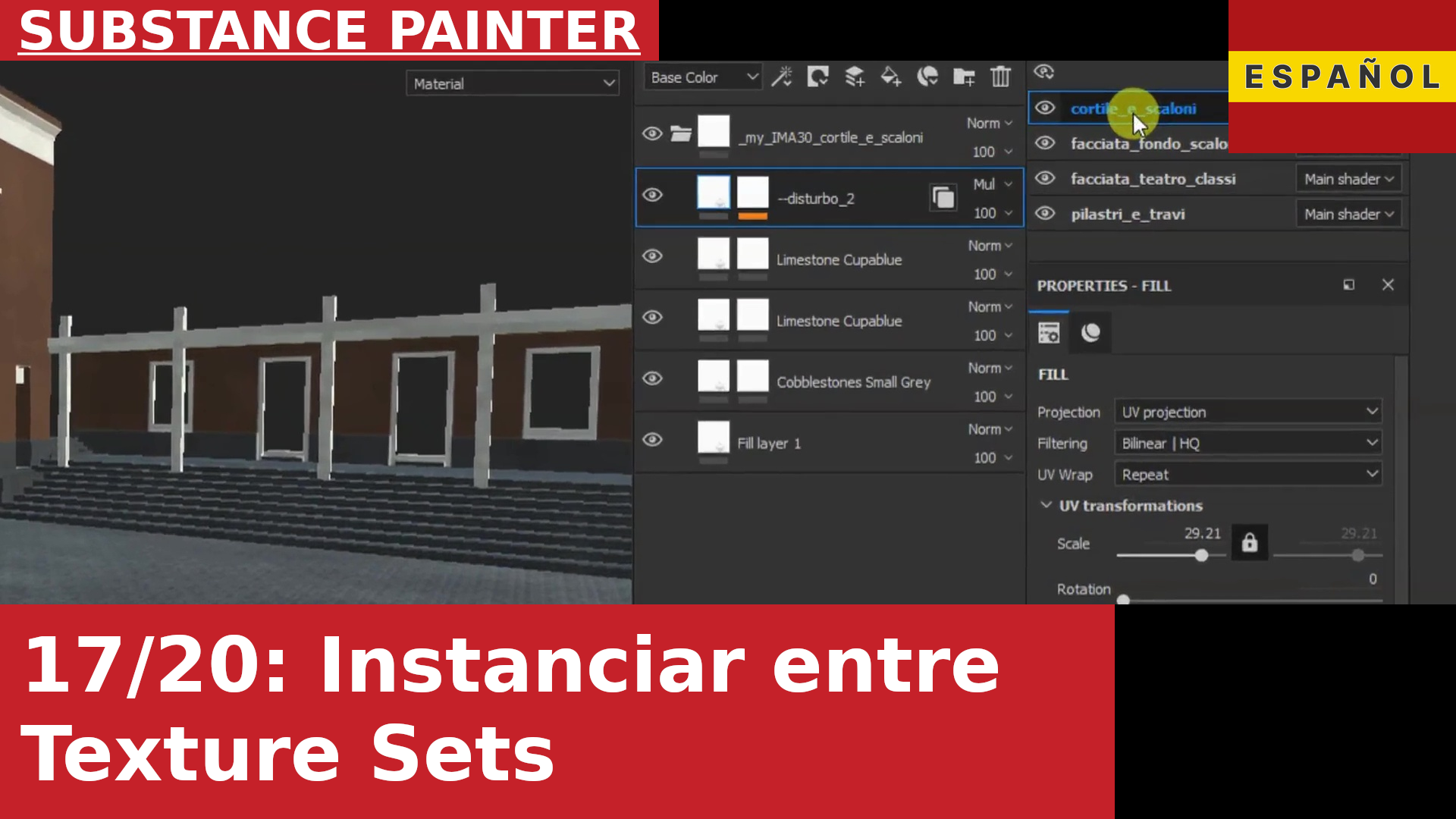 Substance Painter - Usar una capa en varios materiales con “Instantiate across Texture Sets”