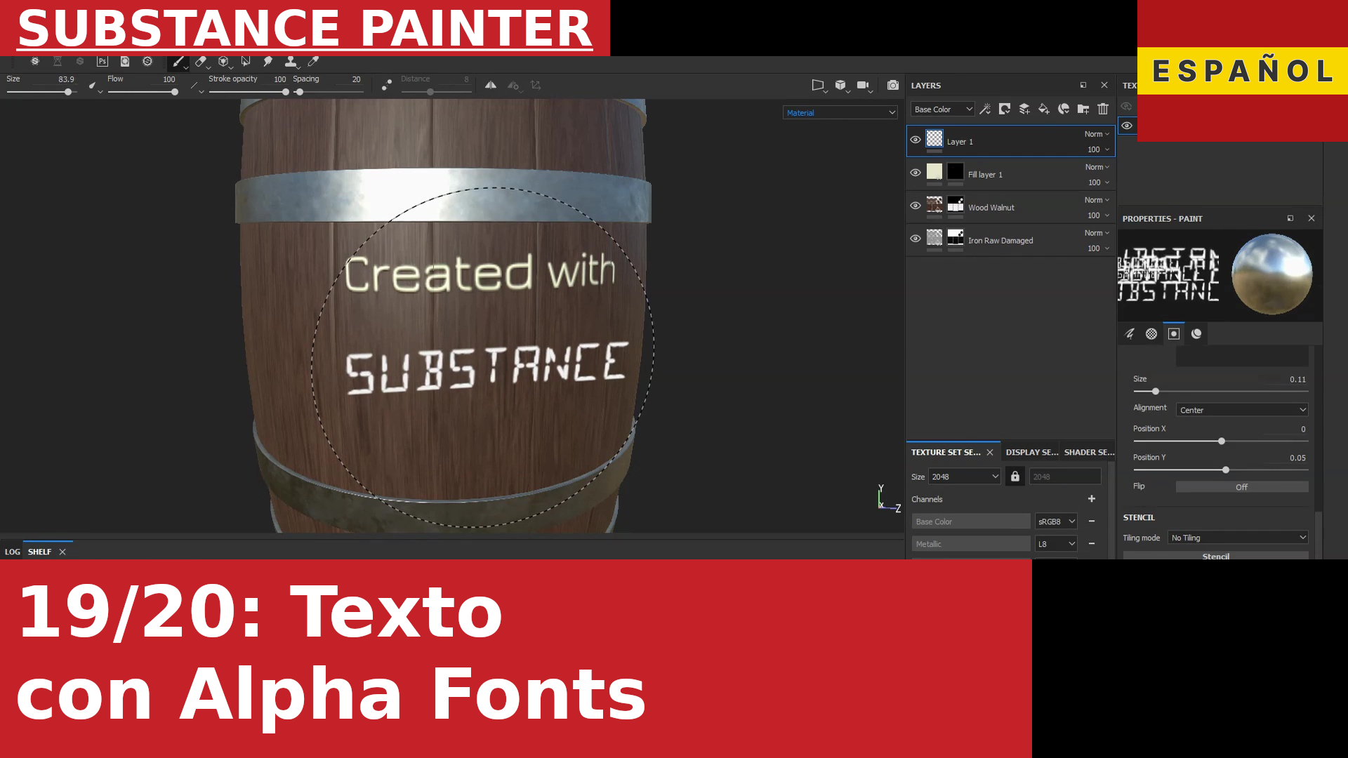 Substance Painter: Escribir texto con fuentes Alpha