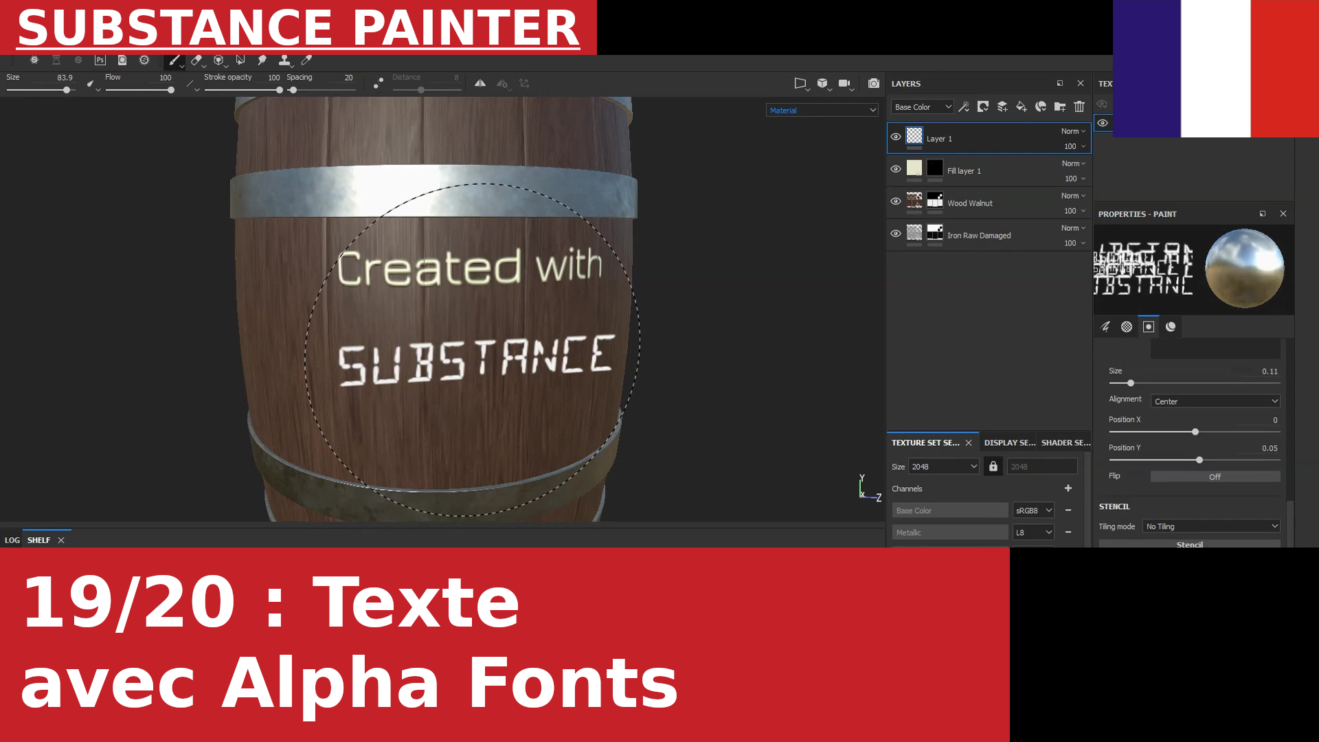 Substance Painter : Écrire du texte avec des polices Alpha