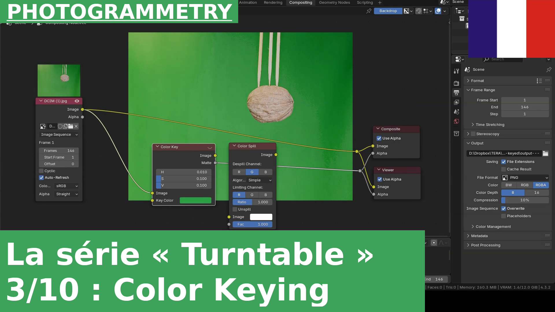 03 : Clé chromatique et contamination des couleurs dans Blender | Série de tutoriels sur la photogrammétrie en plateau tournant