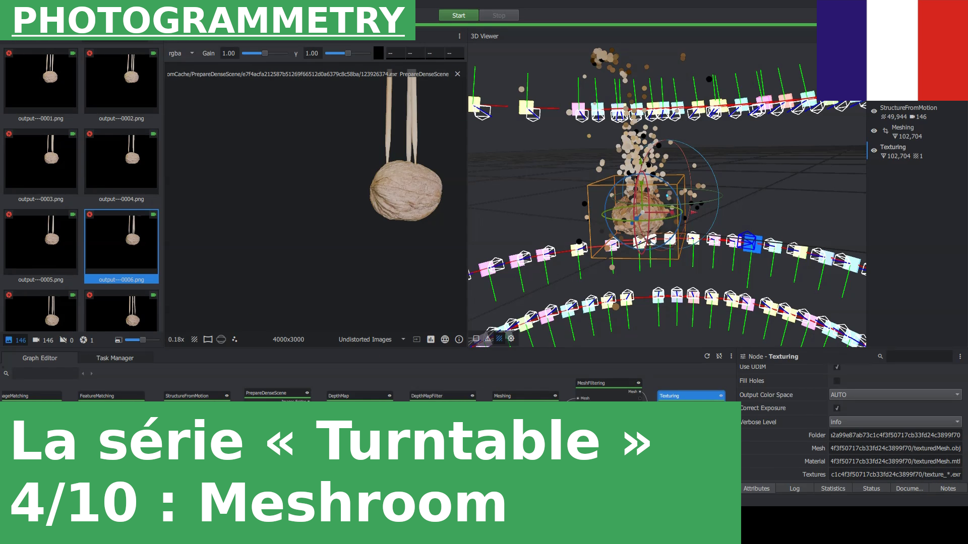 04 : Reconstruction de la géométrie dans Meshroom | Série de tutoriels sur la photogrammétrie sur plateau tournant