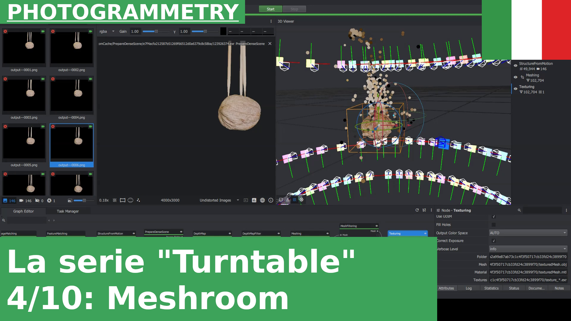 04: ricostruire la geometria in Meshroom |  Turntable Photogrammetry Tutorials