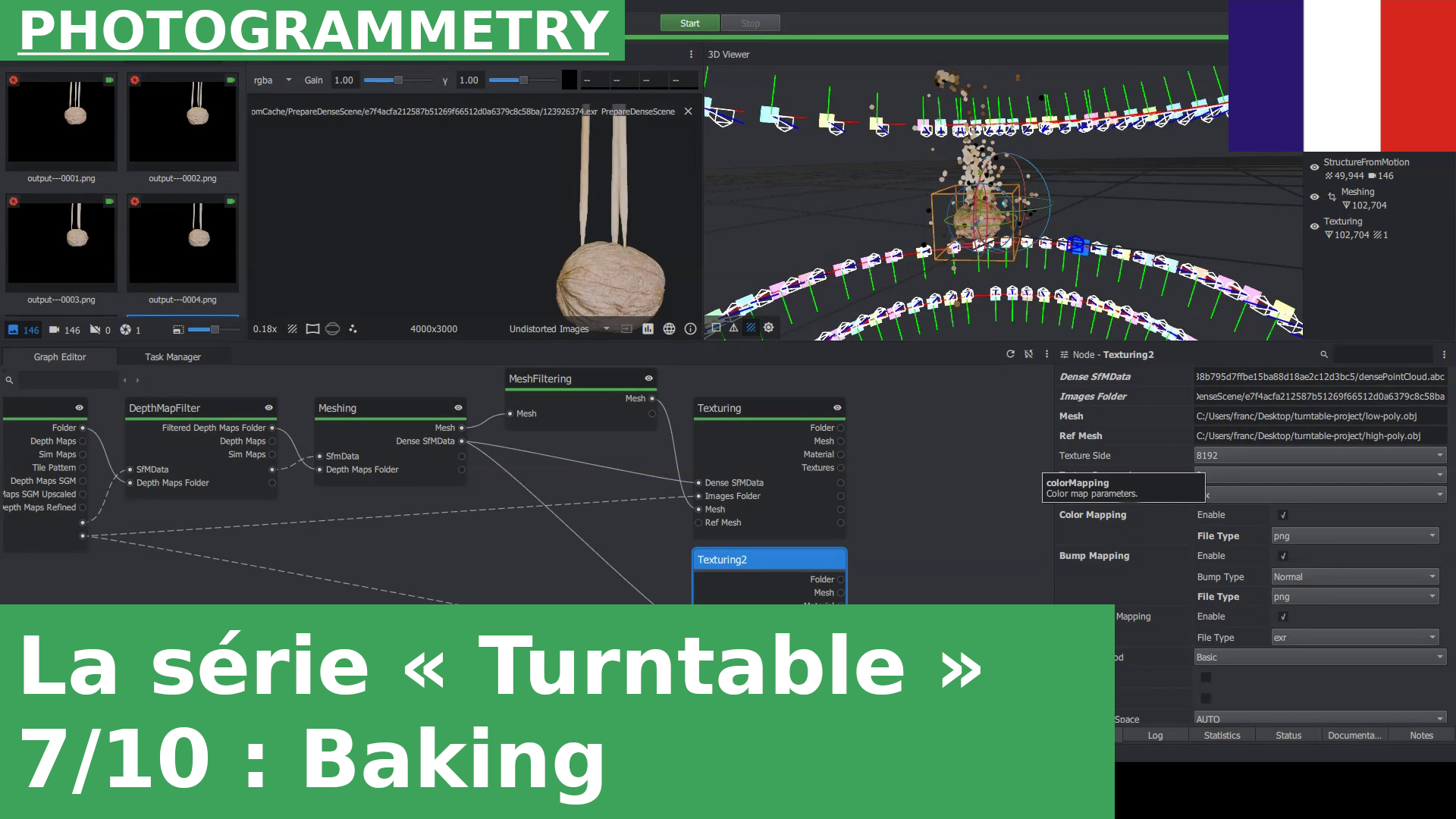 07 : Baking des maps du High Poly vers le Low Poly dans Painter | Série de tutoriels sur la photogrammétrie Turntable