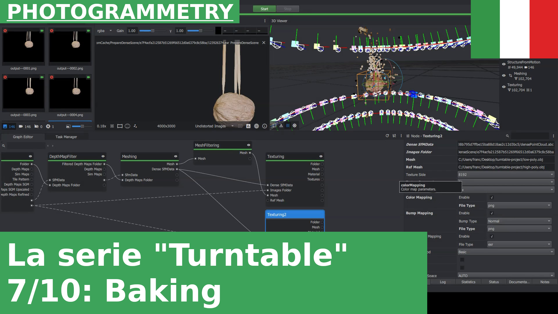 07: Bake delle mappe da high poly a low poly in Painter |  Turntable Photogrammetry Tutorials
