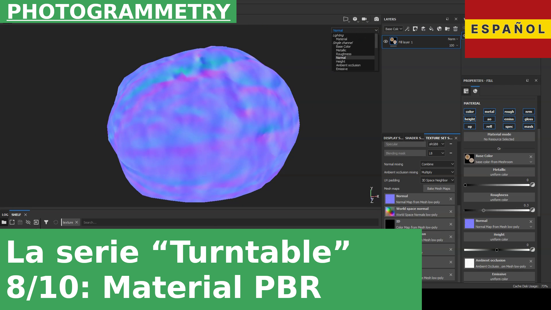 08: Creación del Material Base en Substance Painter | Serie de Tutoriales de Fotogrametría con Plataforma Giratoria