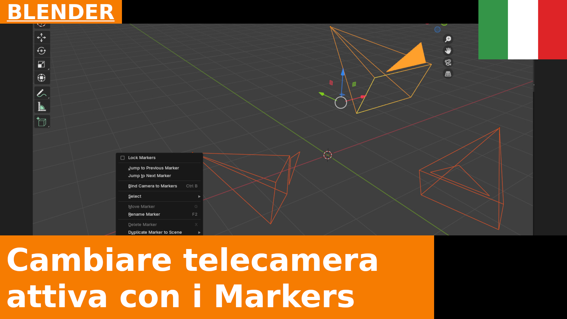 Utilizzare i Marker per cambiare telecamera attiva durante un'animazione | Blender 4.2 tutorial