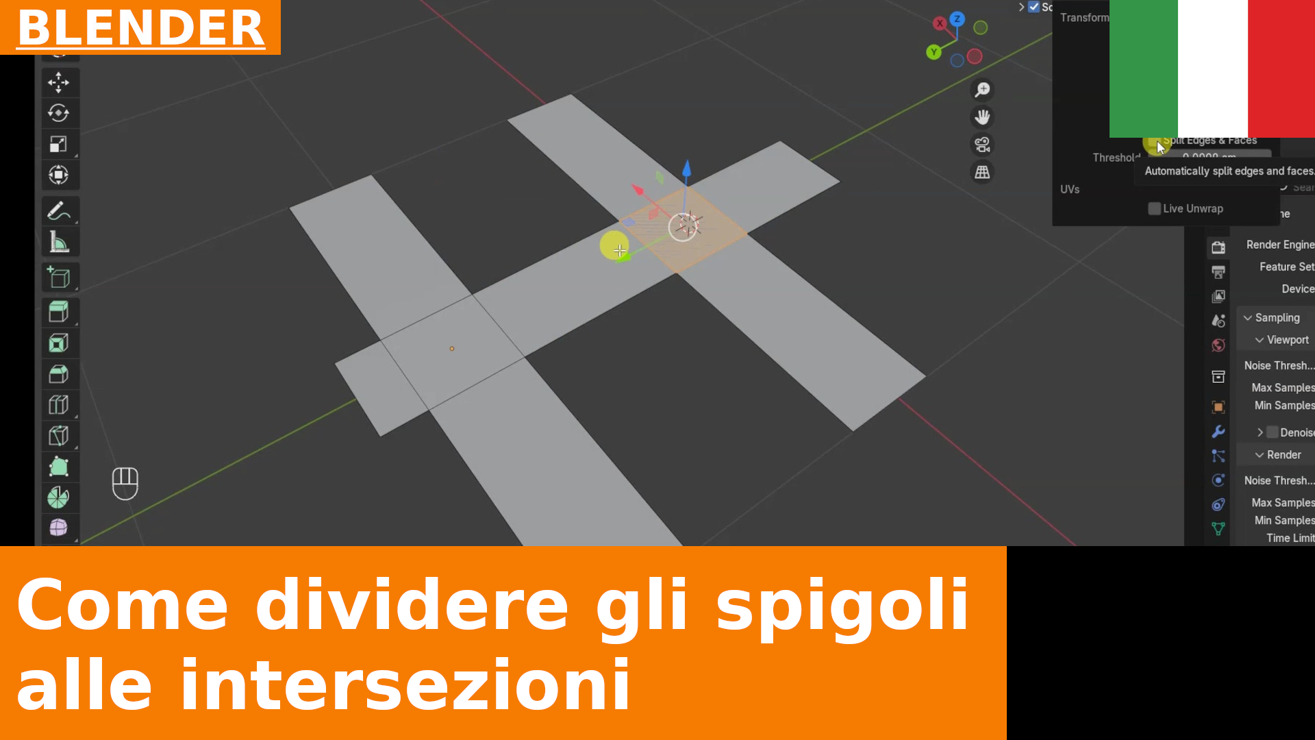 Come creare automaticamente vertici e spigoli nelle intersezioni tra le mesh in Blender | Tutorial