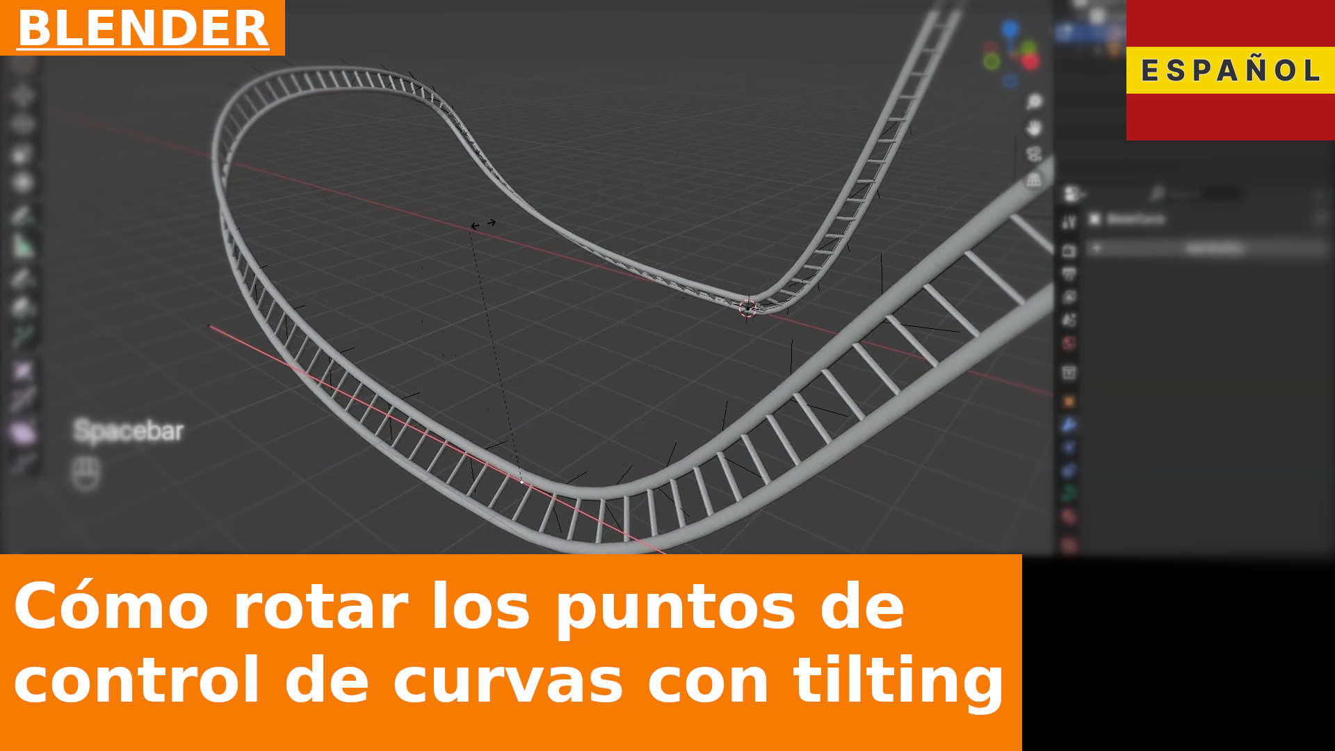 Blender Básico - Cómo Rotar Puntos de Control de Curvas con Inclinación (Tilting)