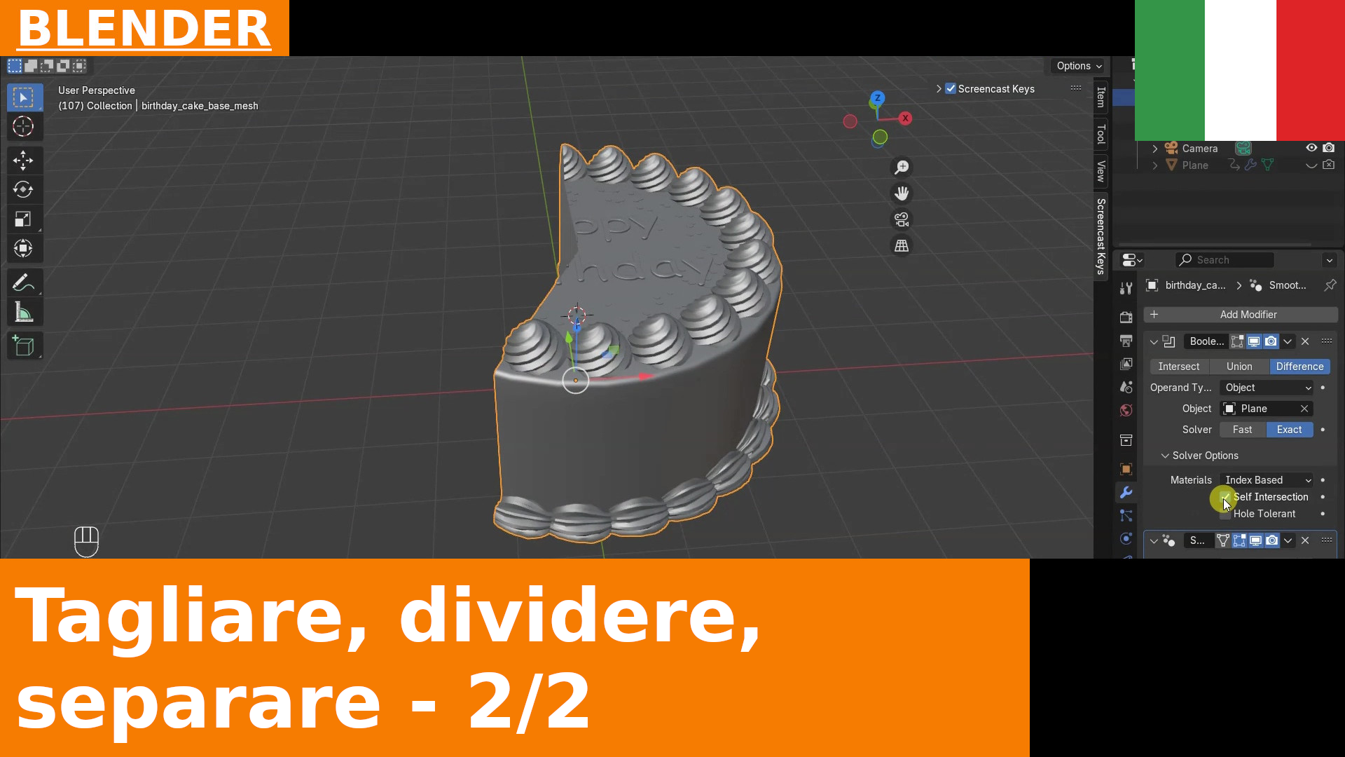 Tagliare, affettare e separare gli oggetti in Blender, parte 2: Boolean e Camera Clipping | Tutorial