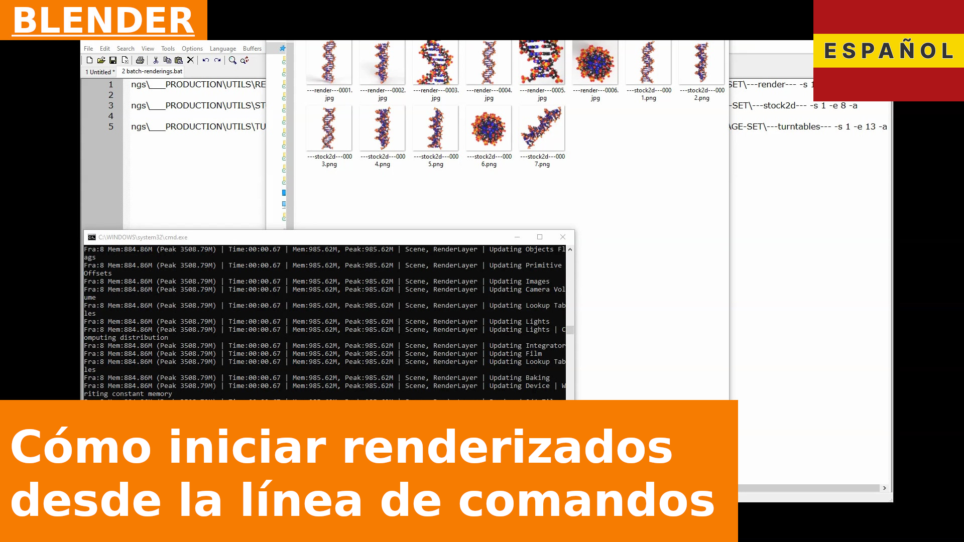 BLENDER - Cómo iniciar renderizados de múltiples archivos desde la línea de comandos sin abrir Blender