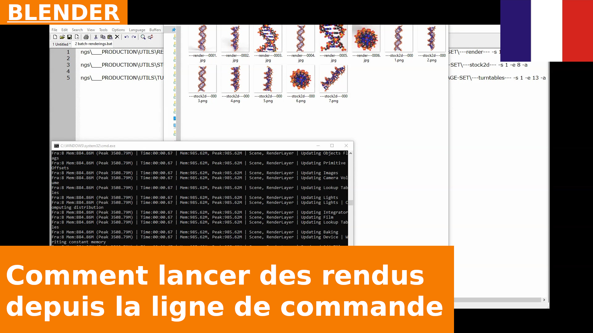 BLENDER - Comment lancer le rendu de plusieurs fichiers depuis la ligne de commande sans ouvrir Blender