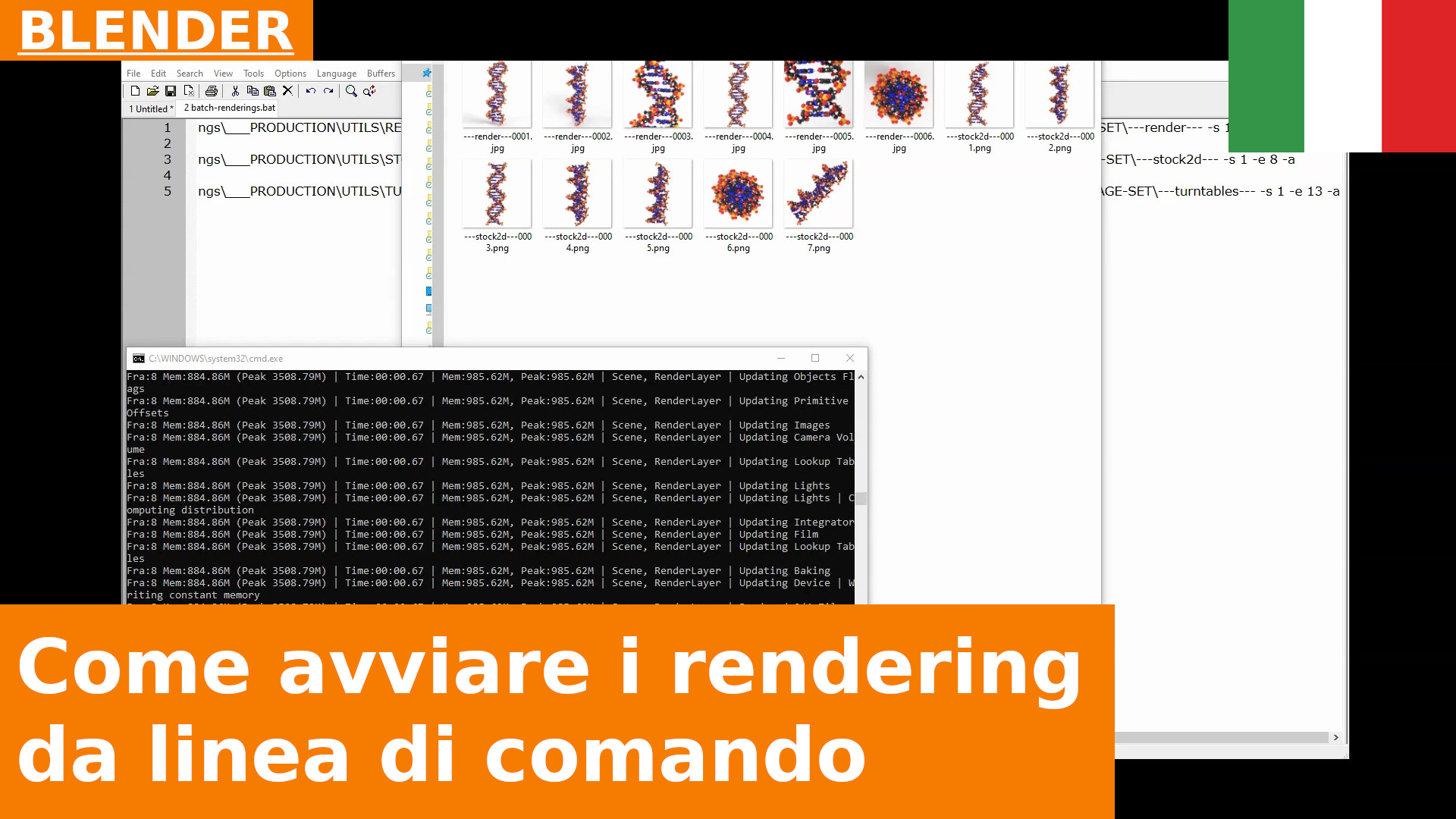 BLENDER - Come avviare i rendering di più file da riga di comando senza aprire Blender